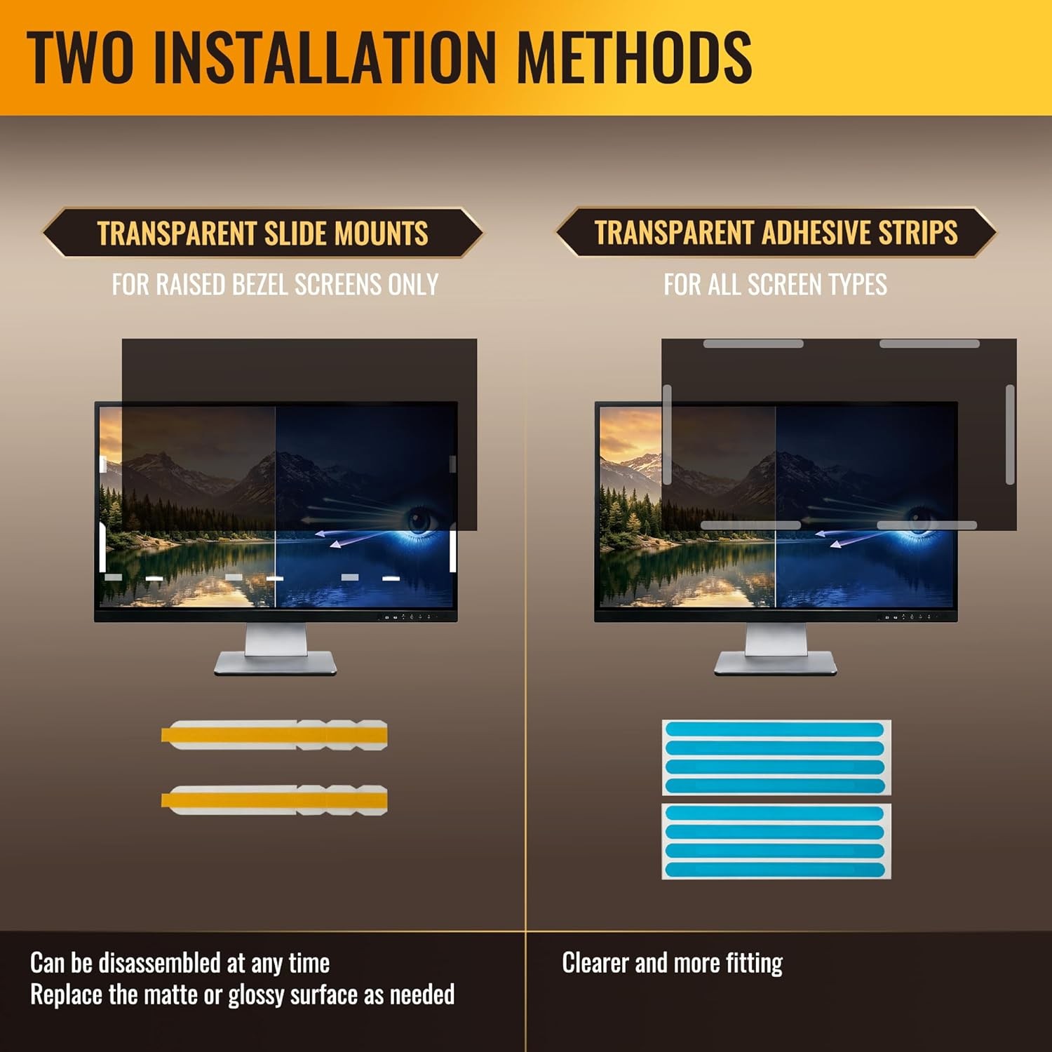 Privacy Screen Protector for 21.5 Inch Monitor – Anti-Scratch, Anti-Glare Filter