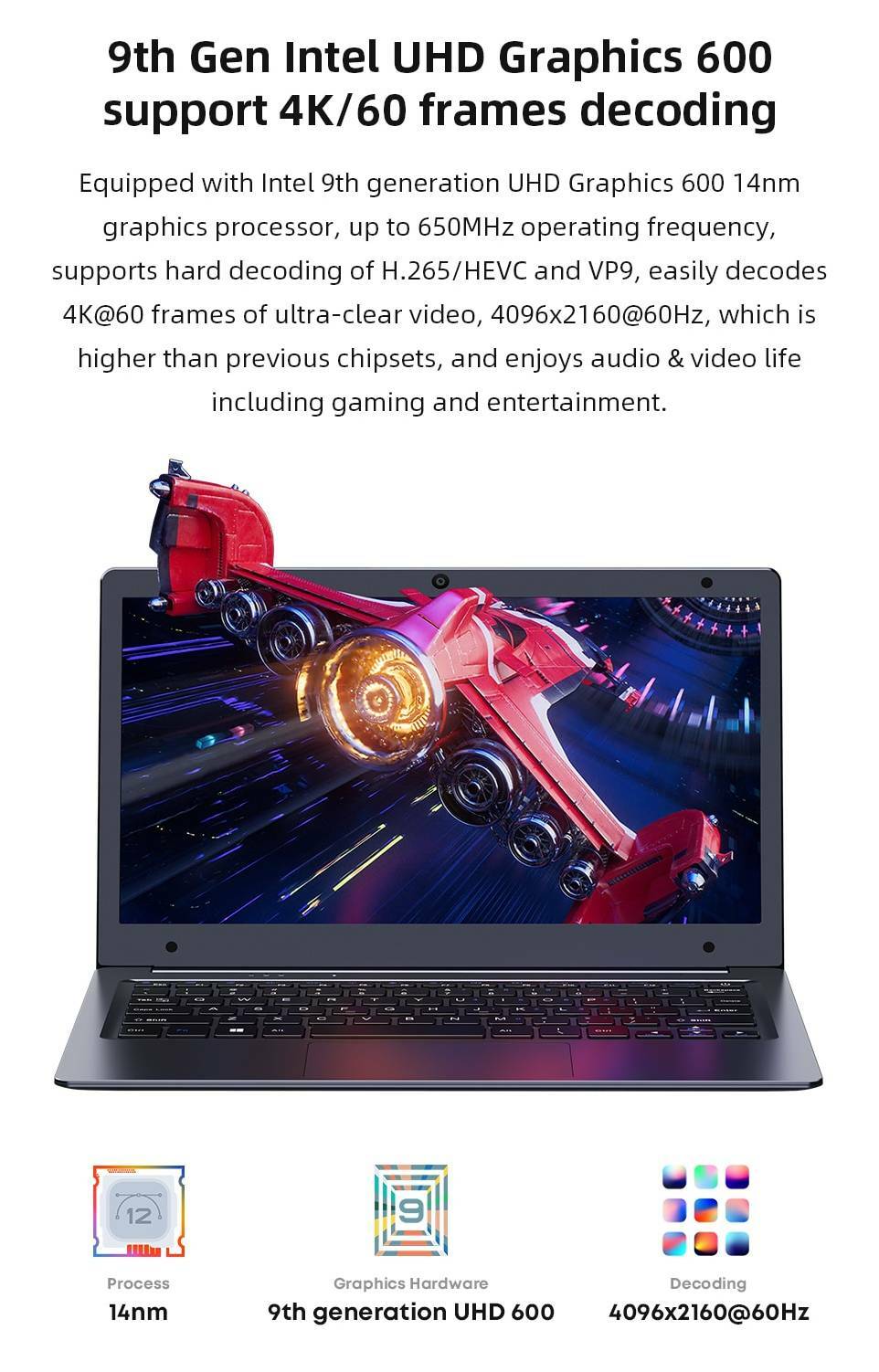 11.6″ HD Display Intel Celeron N4020 Dual Core 4GB 128GB SSD Windows 10 Laptop