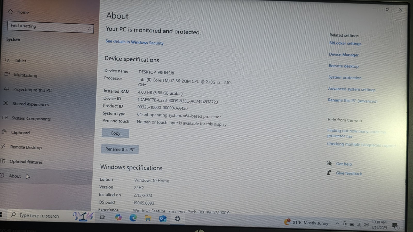 HP ProBook 4540s (750GB, Intel Core i7 2.10GHz, 4GB) Laptop Win10 w/Bag