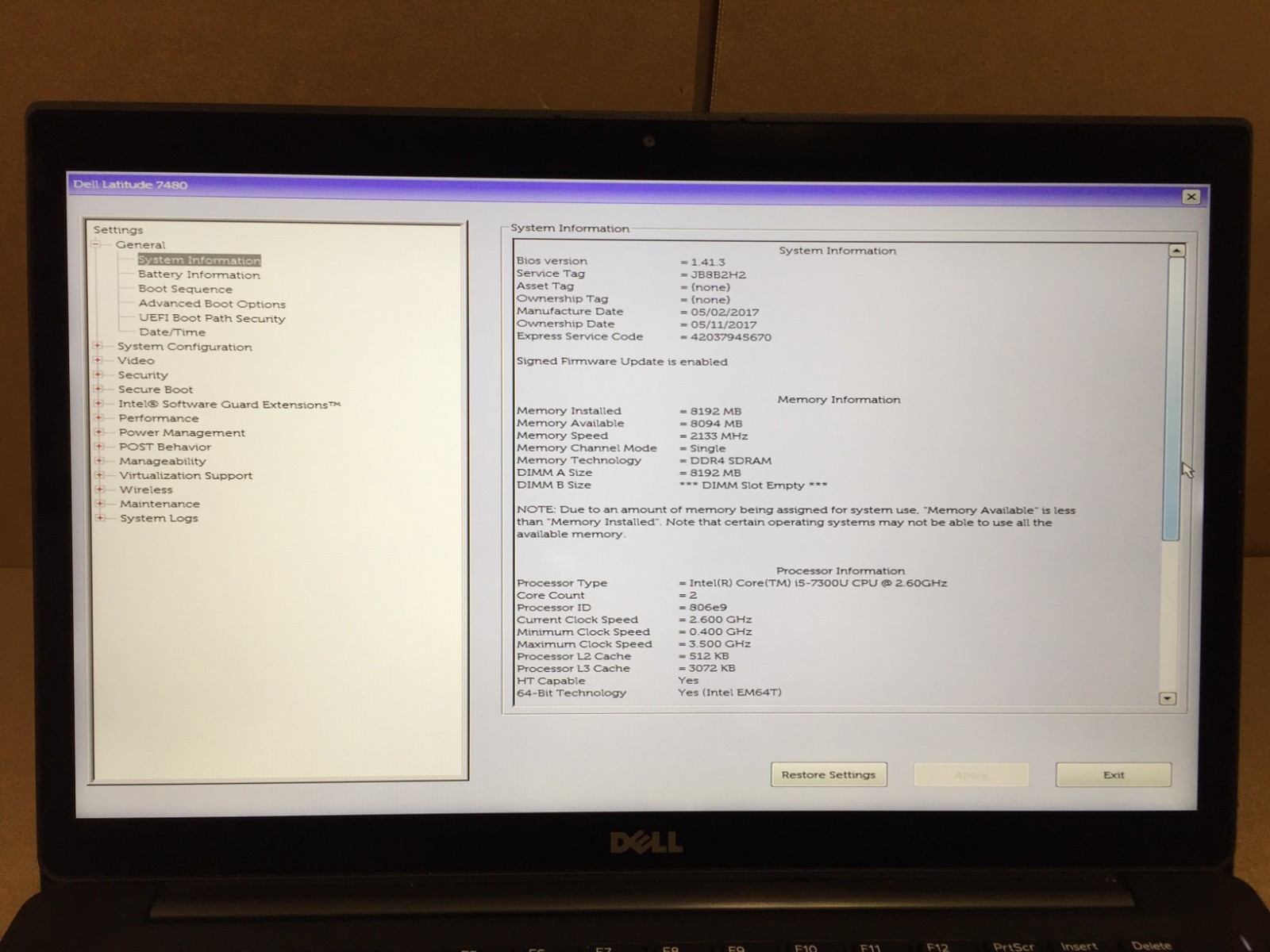 Dell Latitude 7480 14″ Touch Screen FHD Laptop i5-7300U 8GB RAM 256GB SSD w/AC