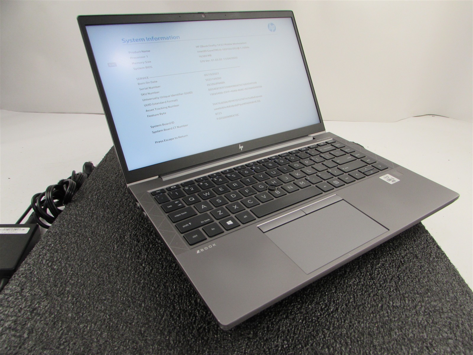 HP ZBOOK FIREFLY 14 (G7) 1920X1080 FHD I5-10310U 512GB SSD 16GB RAM NO O.S