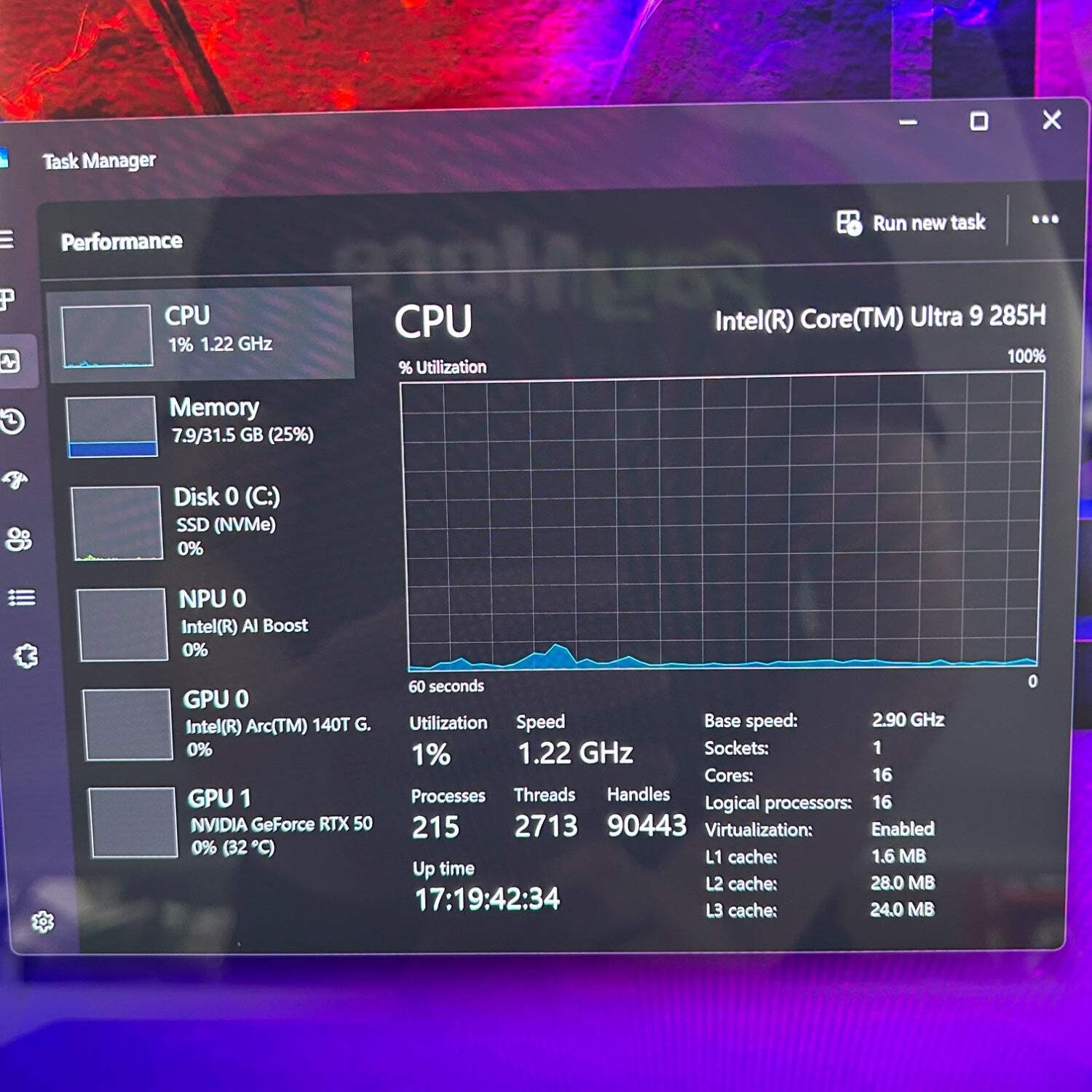 Lenovo Ideapad Pro 5 16IAH10 Core Ultra 9 285H 2.9GHz 32GB RAM 1TB RTX 5050