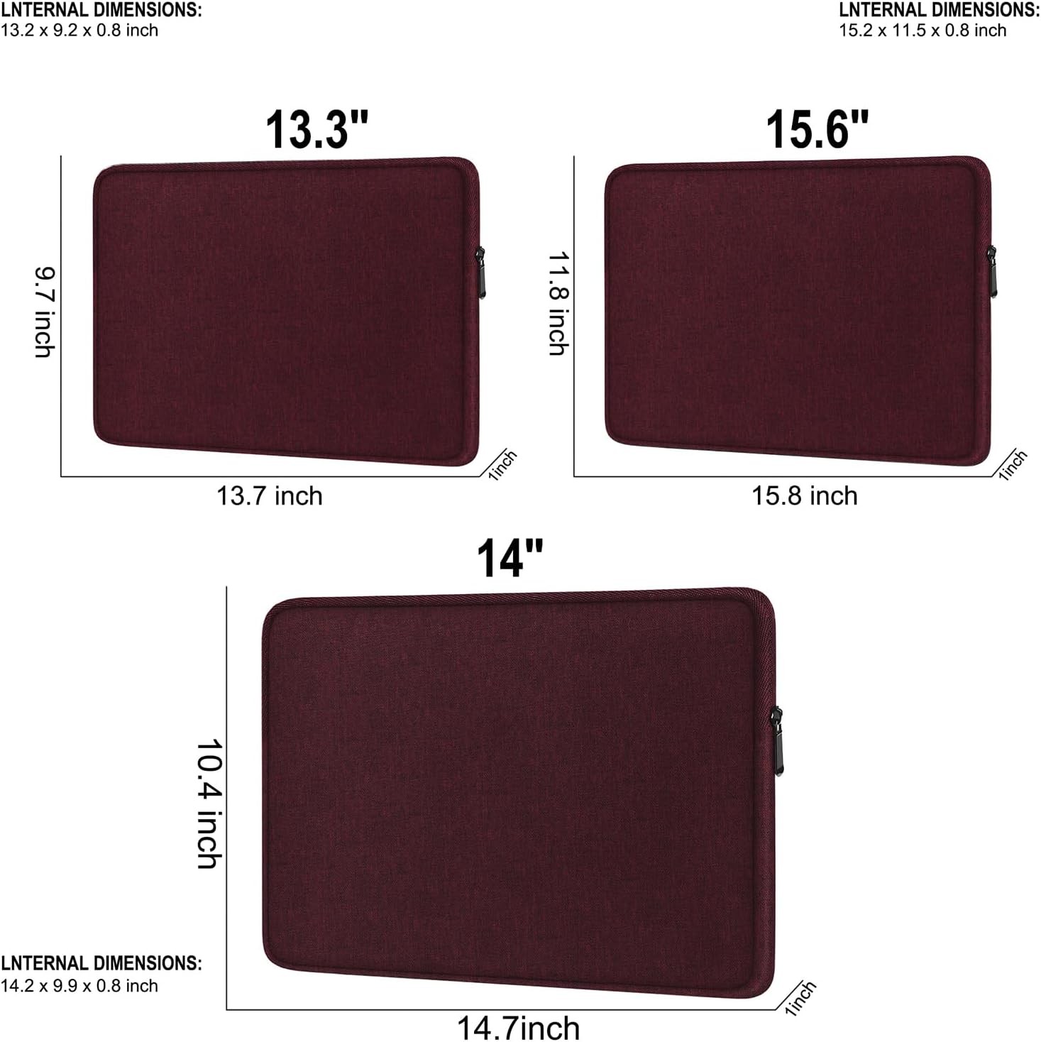 Protective Laptop Sleeve 14 Inch, Water-Resistant Travel Case for Lenovo, HP, De