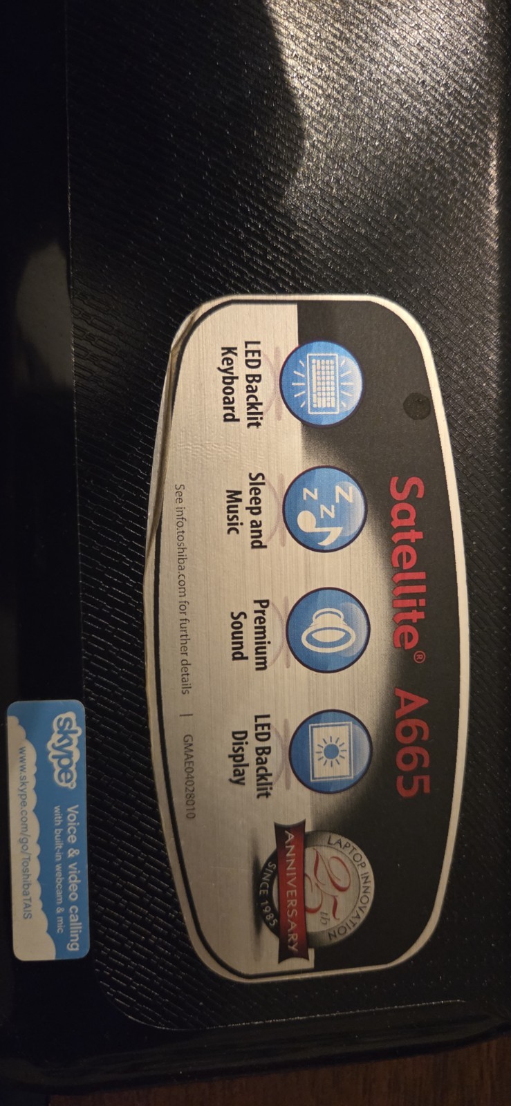Toshiba Satellite Laptop A665D-S6051 Not Tested As Is
