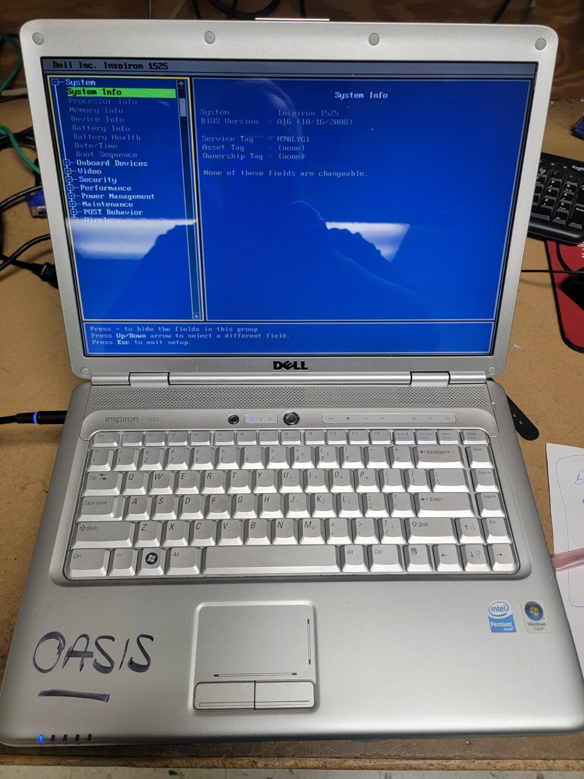 DELL INSPIRON 1525 LAPTOP DUAL CORE 2.00GHZ 2GB RAM – PARTS OR REPAIR ONLY