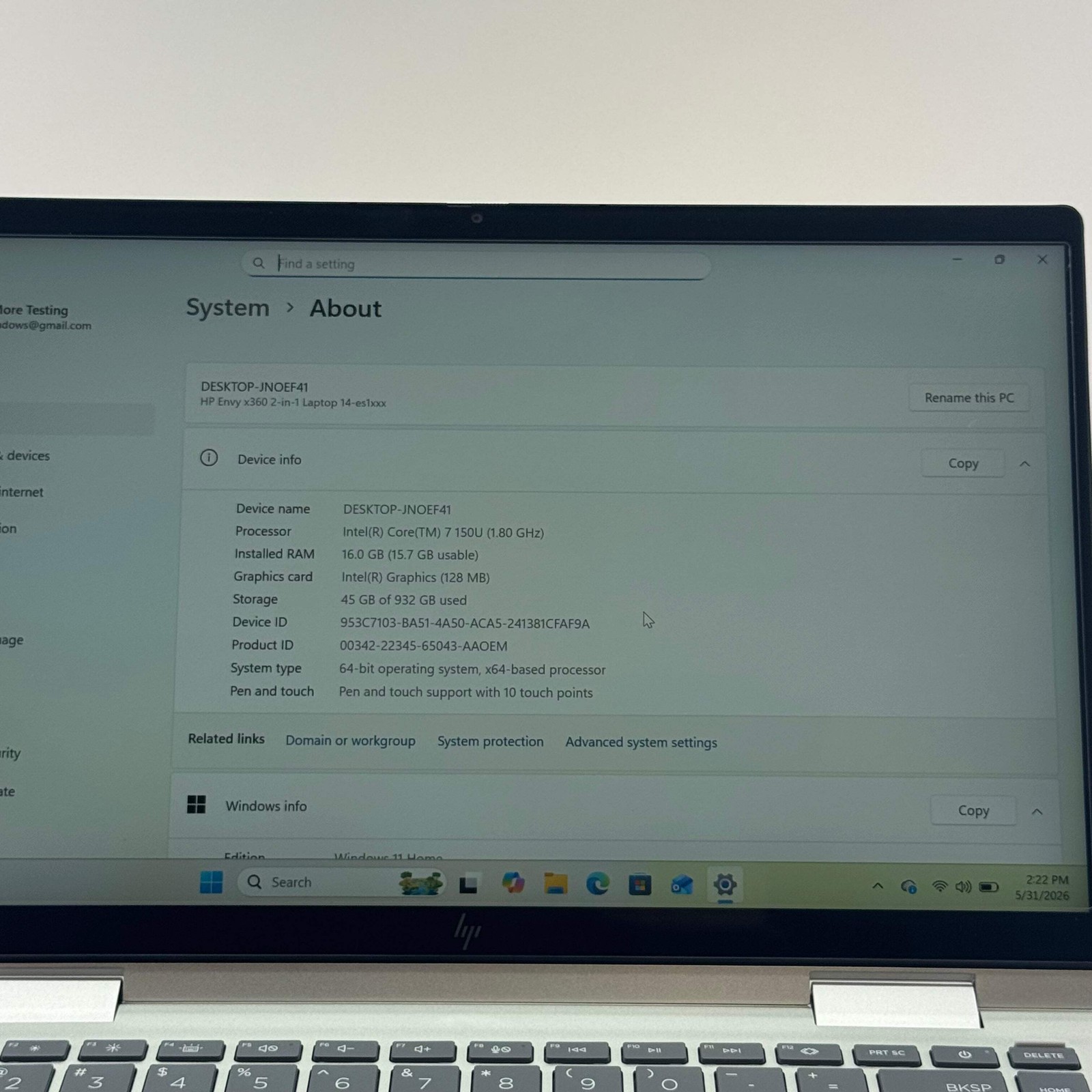 HP Envy x360 2 in 1 Laptop AX211NGW 14″ Core 7 150U 1.8GHz 16GB RAM 1TB SSD w/ c