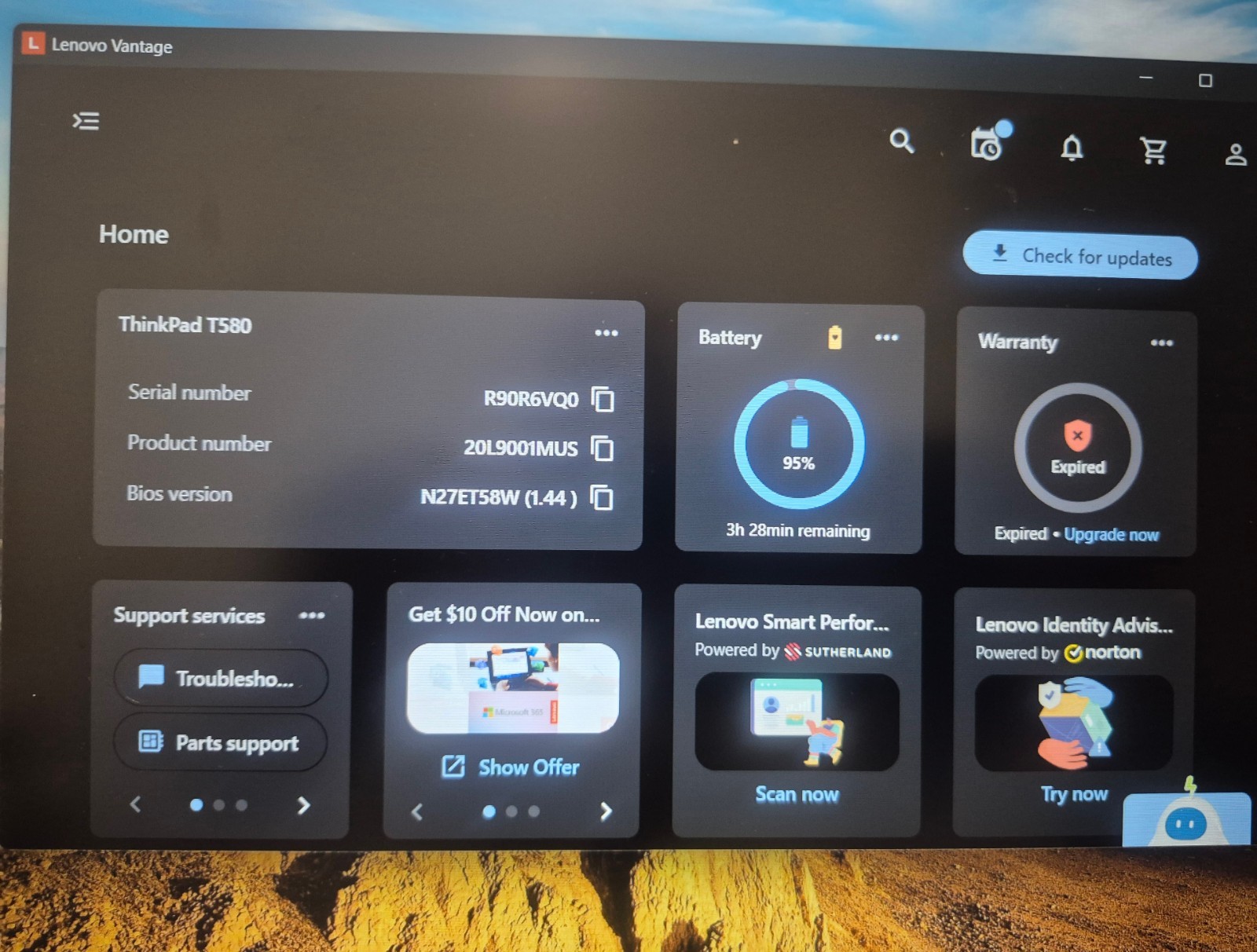 LENOVO THINKPAD T580 LAPTOP i7-8550U 16GB RAM 512GB NVMe WIN 11+ OFFICE 2024
