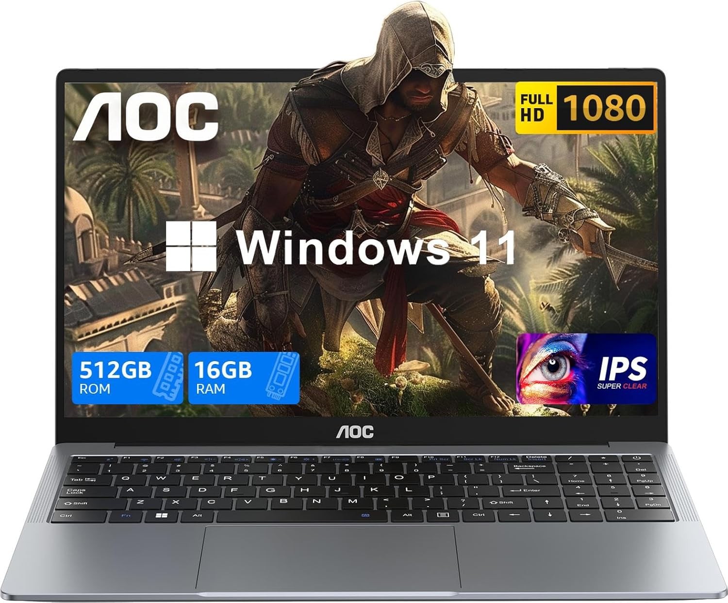 【90% New】AOC TX15 15.6″ IPS Laptop Windows 11 Pro Intel N150 16GB RAM +512GB SSD
