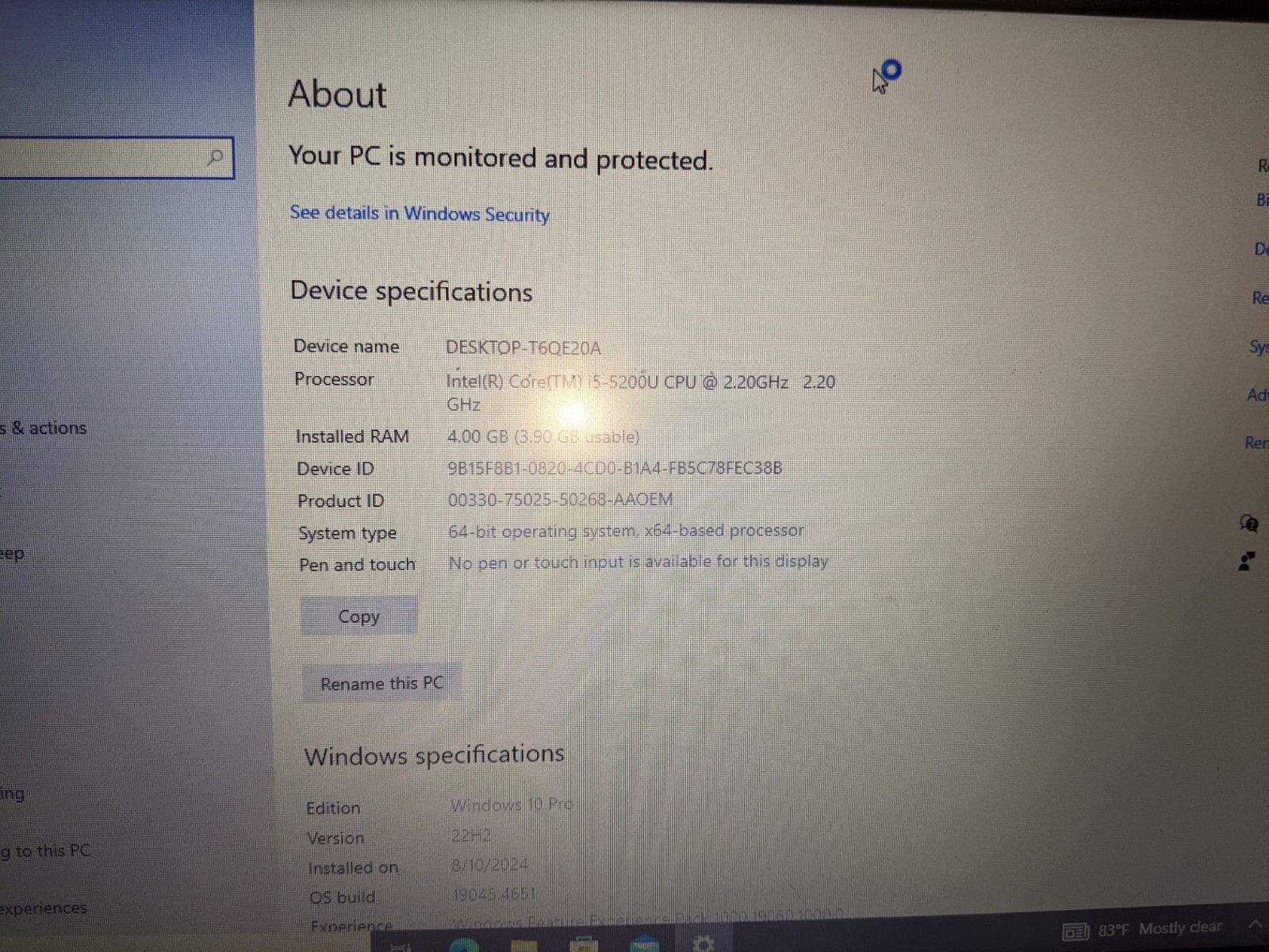 DELL LATITUDE E5450 Laptop w/ Intel Core i5-5200U 2.20 GHZ 4GB 500GB Win 10 Pro