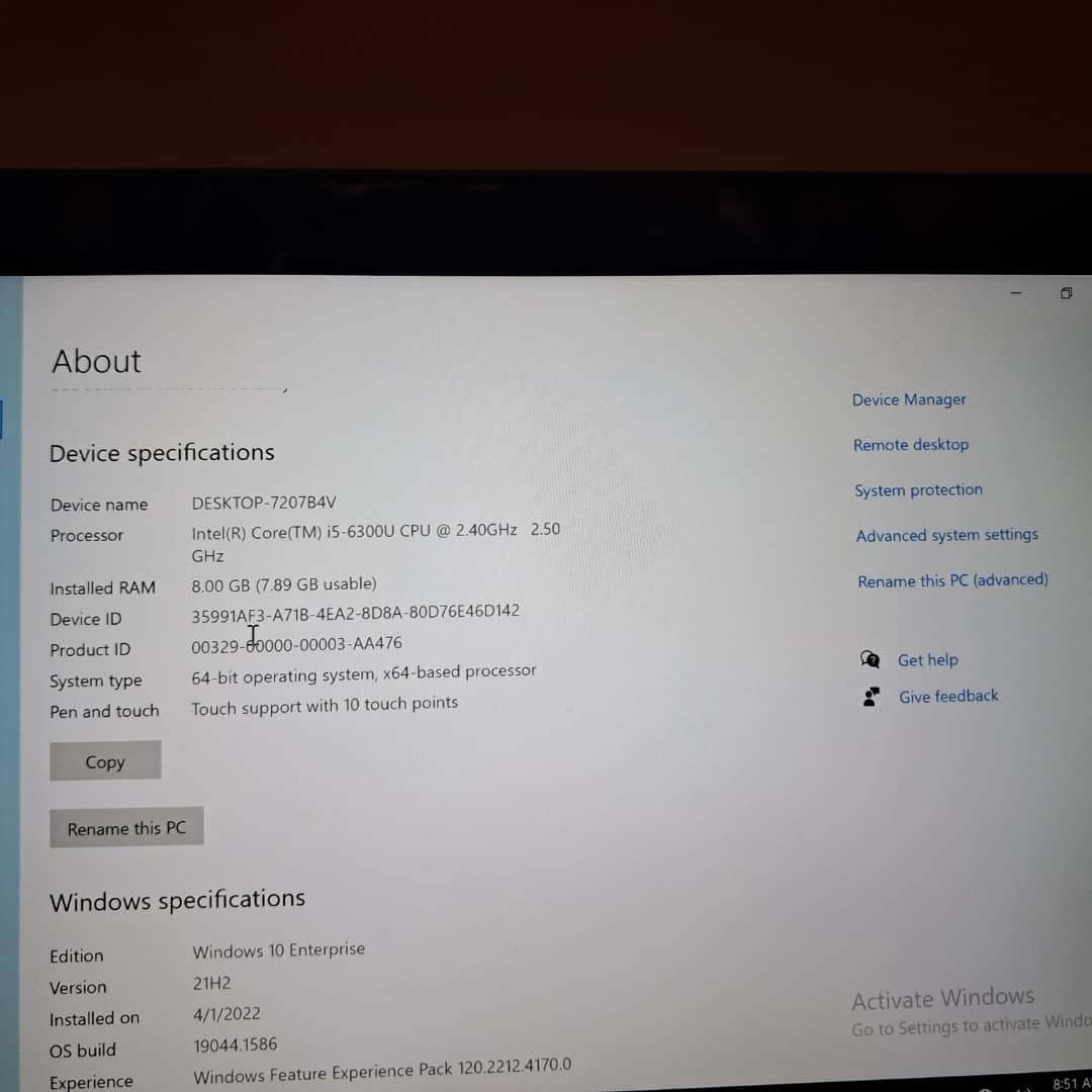 Dell Latitude E7470 14” Touch i5-6300U 8GB RAM SSD Win10 + Charger