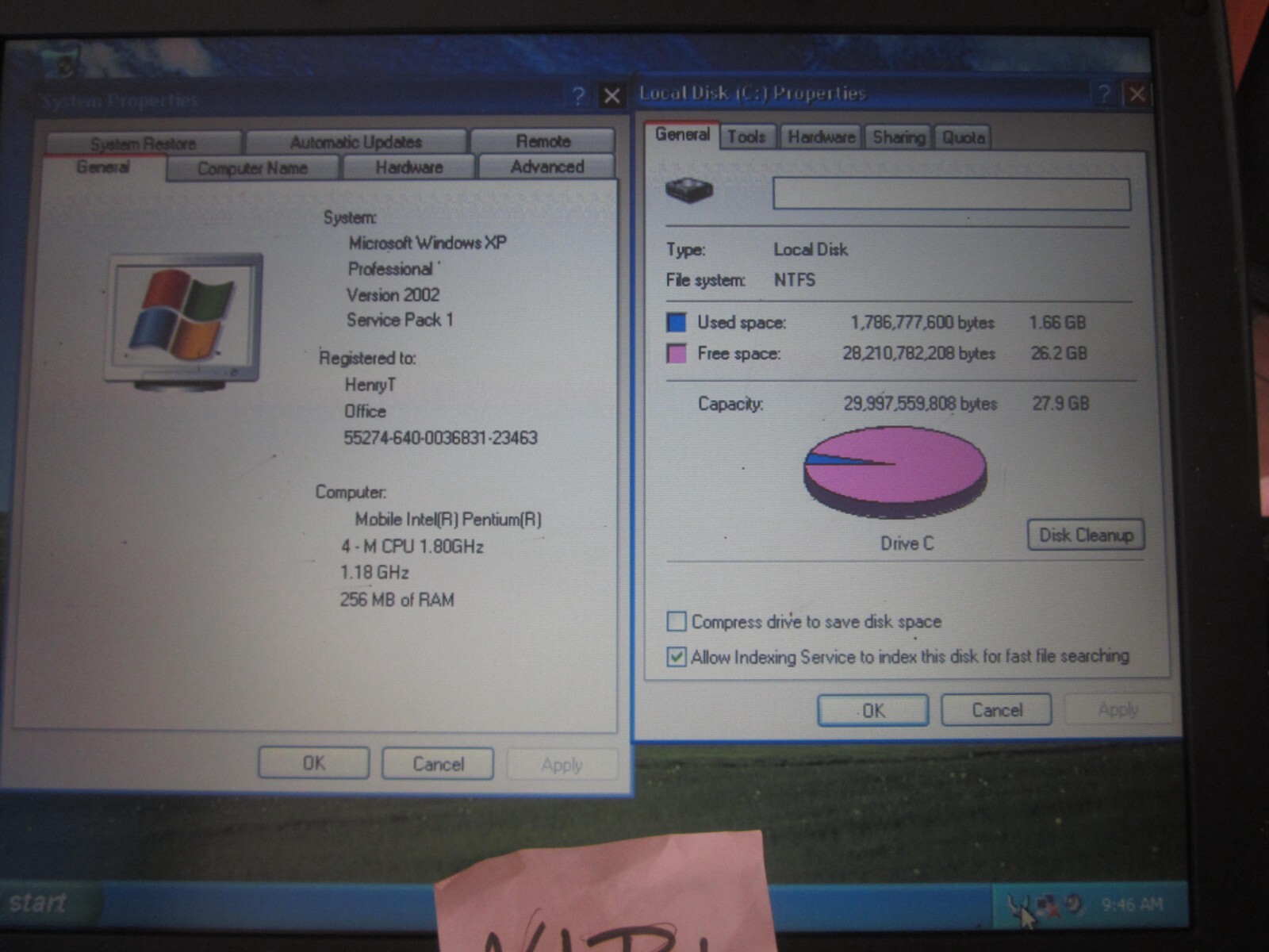 DELL INSPIRON 2650 LAPTOP 256MBRAM 30GBHD SCREEN INTACT BAD BATT NO CORD – PARTS