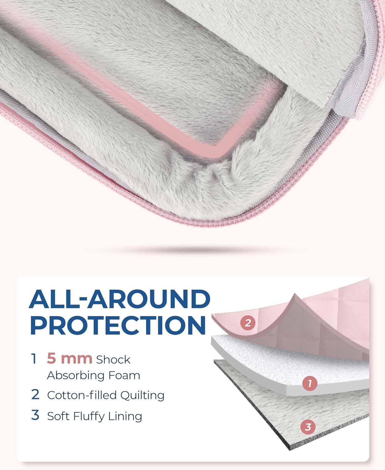 Puffy Laptop Sleeve Bag for Women, MacBook Case for Dell, HP, Lenovo, 15-15.6 in
