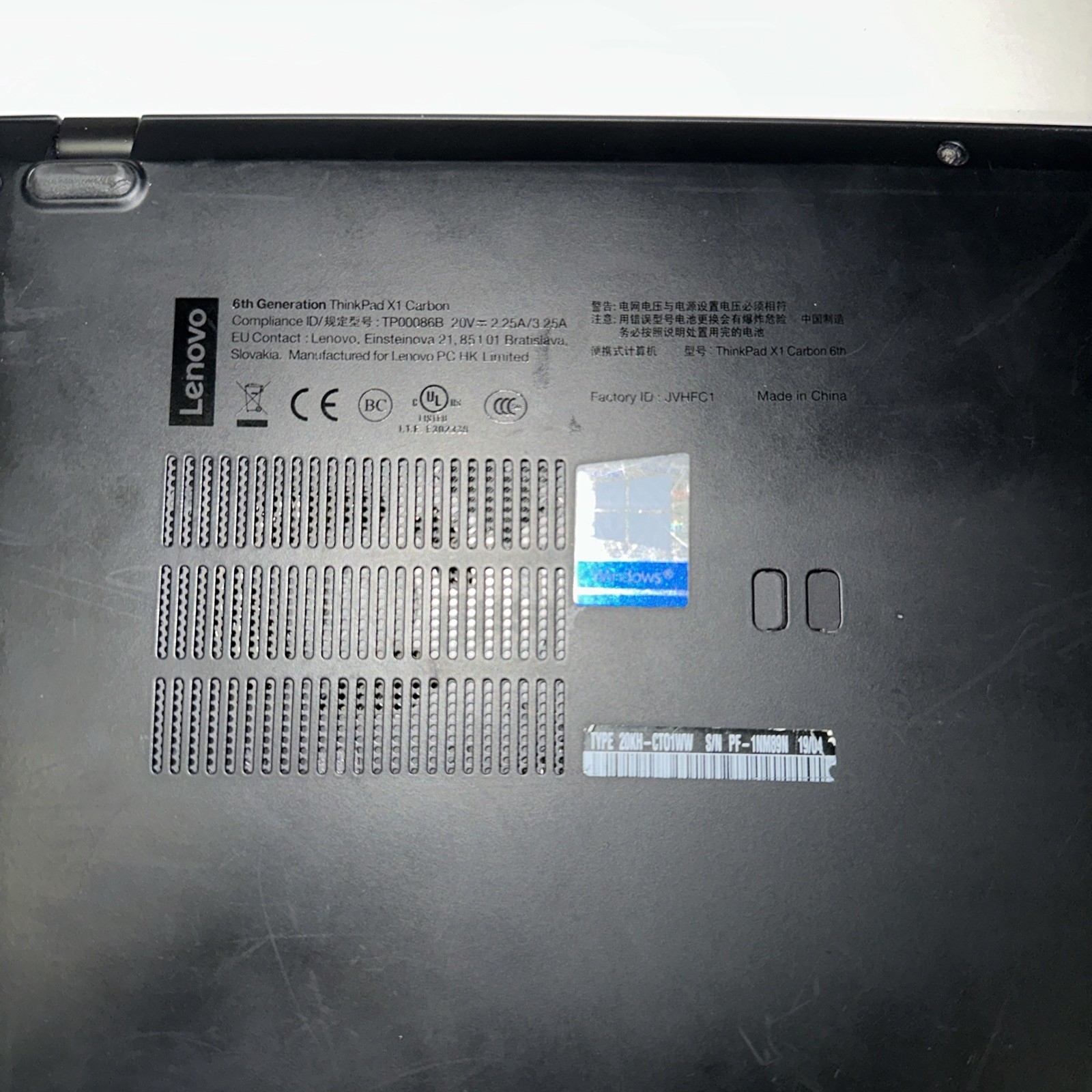 Lenovo ThinkPad X1 Carbon Gen 6 i7‑8650U 16GB RAM 512GB SSD Windows 11 Pro