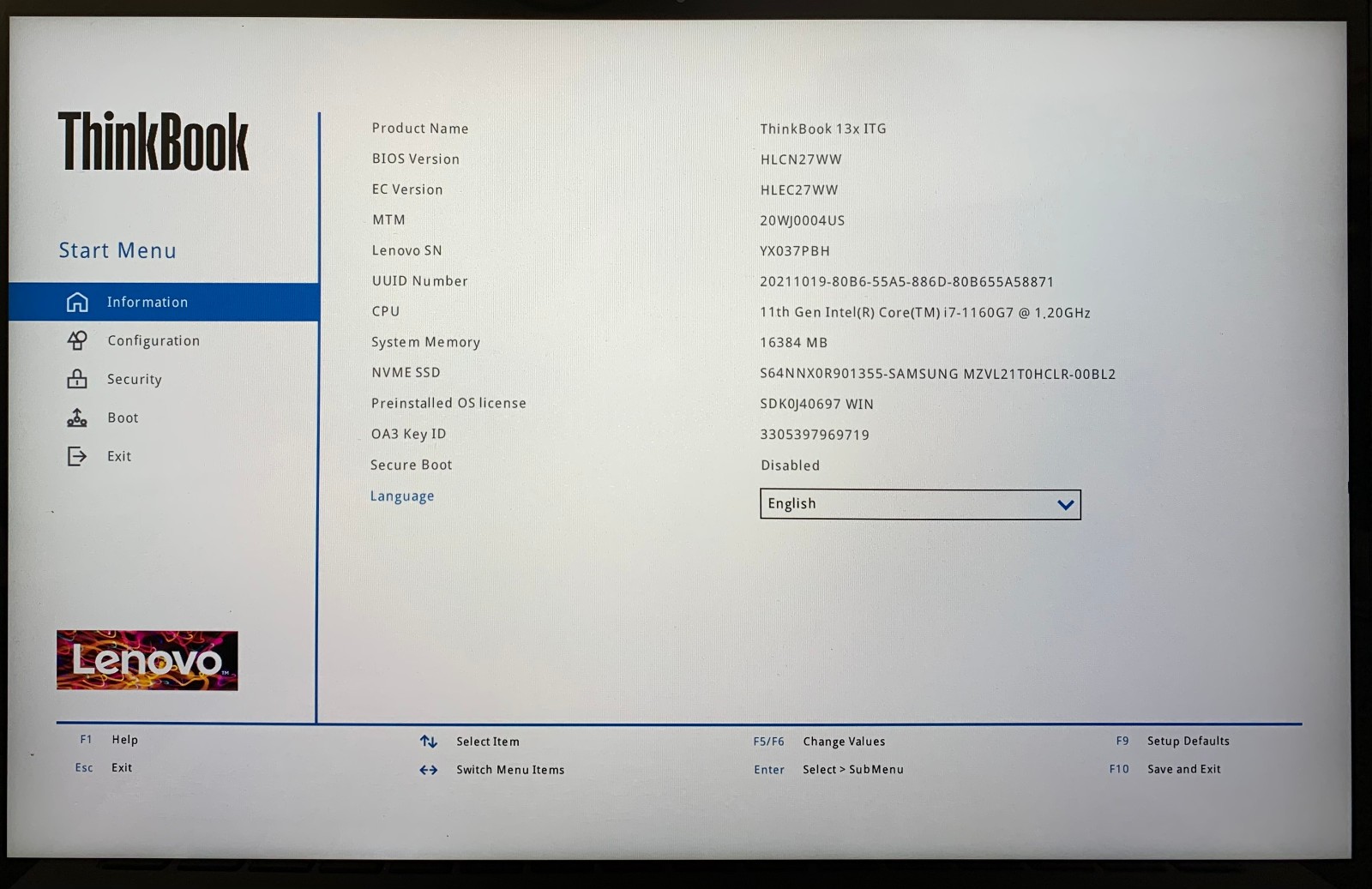 Lenovo ThinkBook 13x ITG 2K 13.3″ Laptop i7-1160G7 16GB RAM 1TB NVMe, As Is
