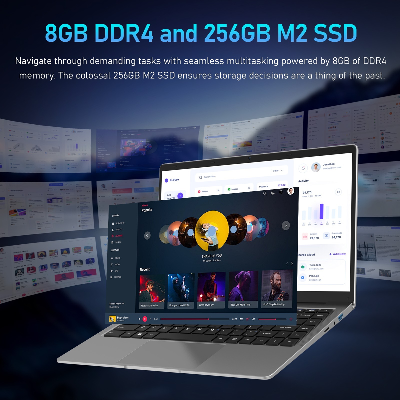 Auusda 14.1 laptop, 8GB RAM, 256GB SSD, Intel UHD Graphics 600, Windows 11