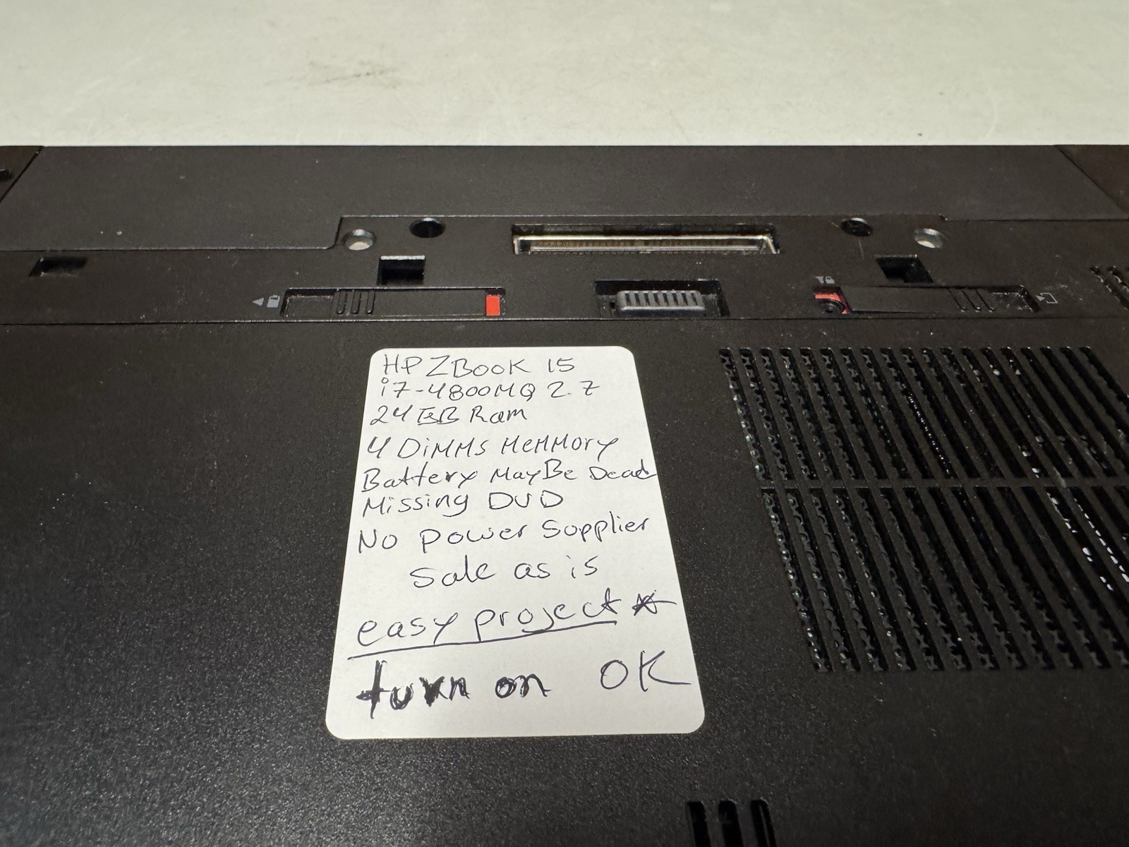 HP ZBook 15 i7-4800MQ 24GB RAM NO HDD SSD | Boots | Parts Repair