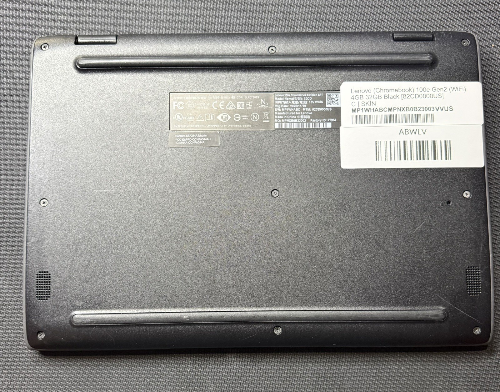 Lenovo Chromebook 100e 2nd Gen 82CD0000US 11.6″, Black – Used –