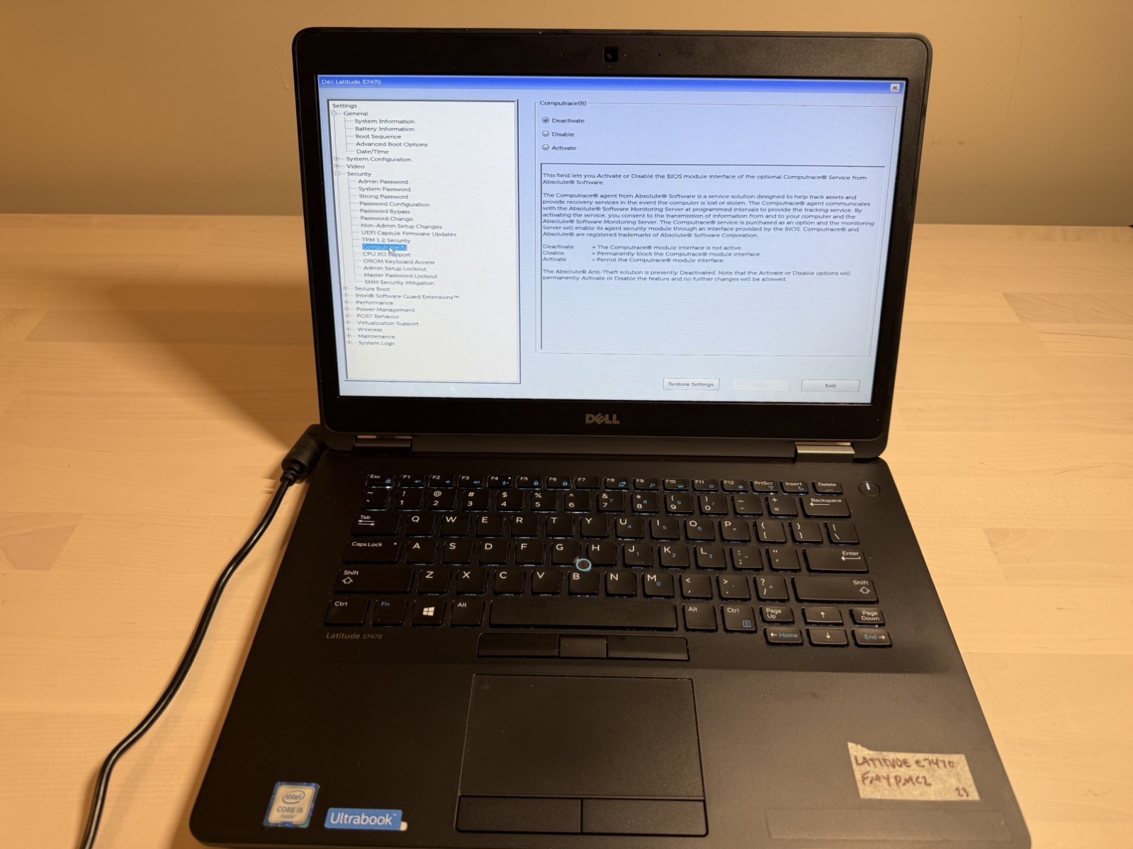 Dell Latitude E7470 Laptop Intel Core i5 6th Gen No HD/OS/AC Adapter