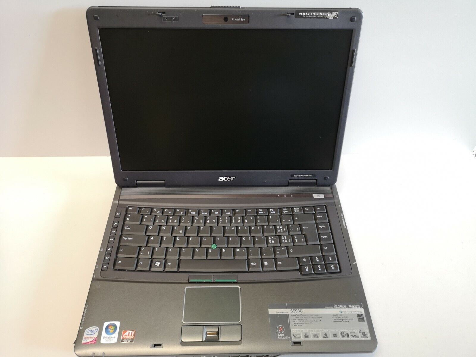 Acer TravelMate 6593 Intel C2D P8600 3GB/250GB 15.4 inch 1680×1050, CAM
