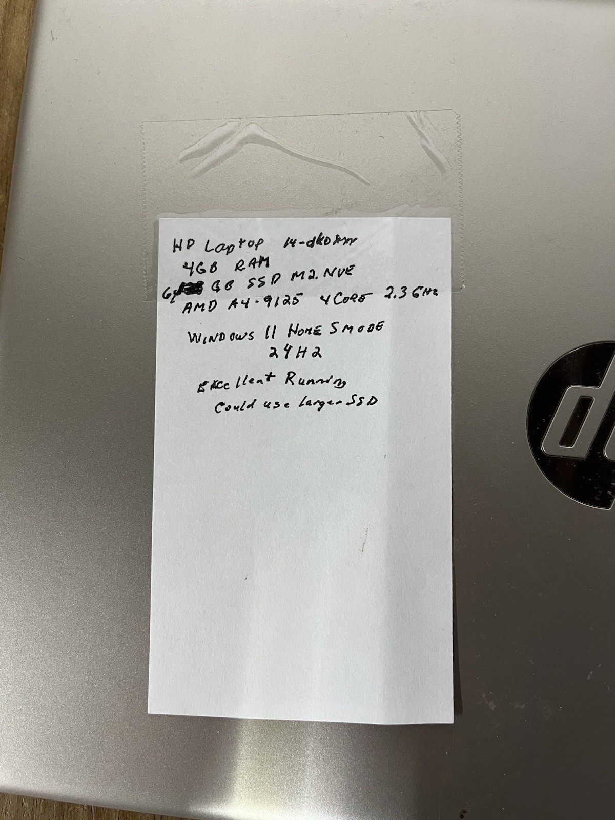 HP Model 14-dk0011ds – 64gb SSD 4gb Ram Windows 11 AMD 2.3 GHz Laptop Computer