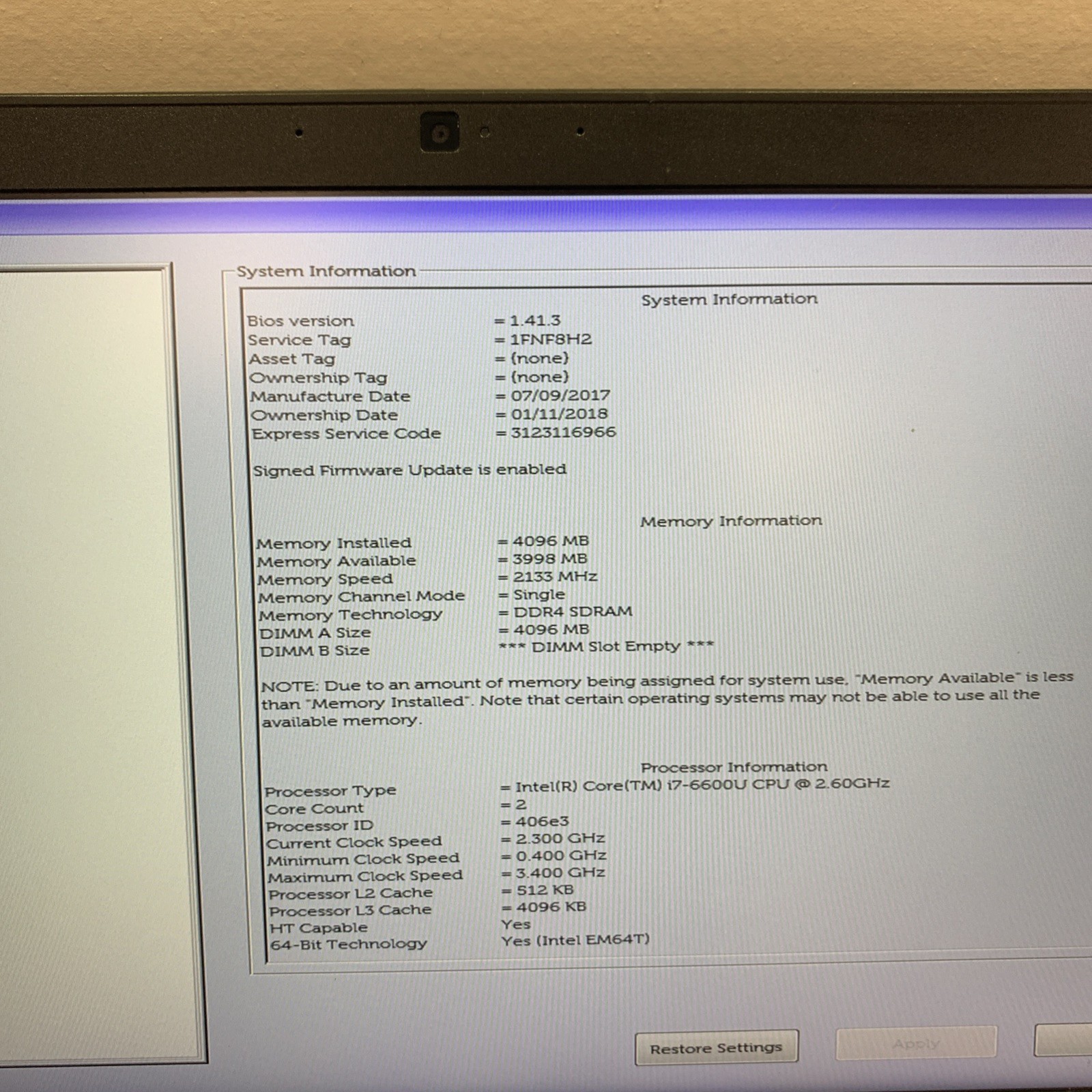 Dell Latitude 7480 i7-7600U 4GB RAM NO SSD | Battery : Poor