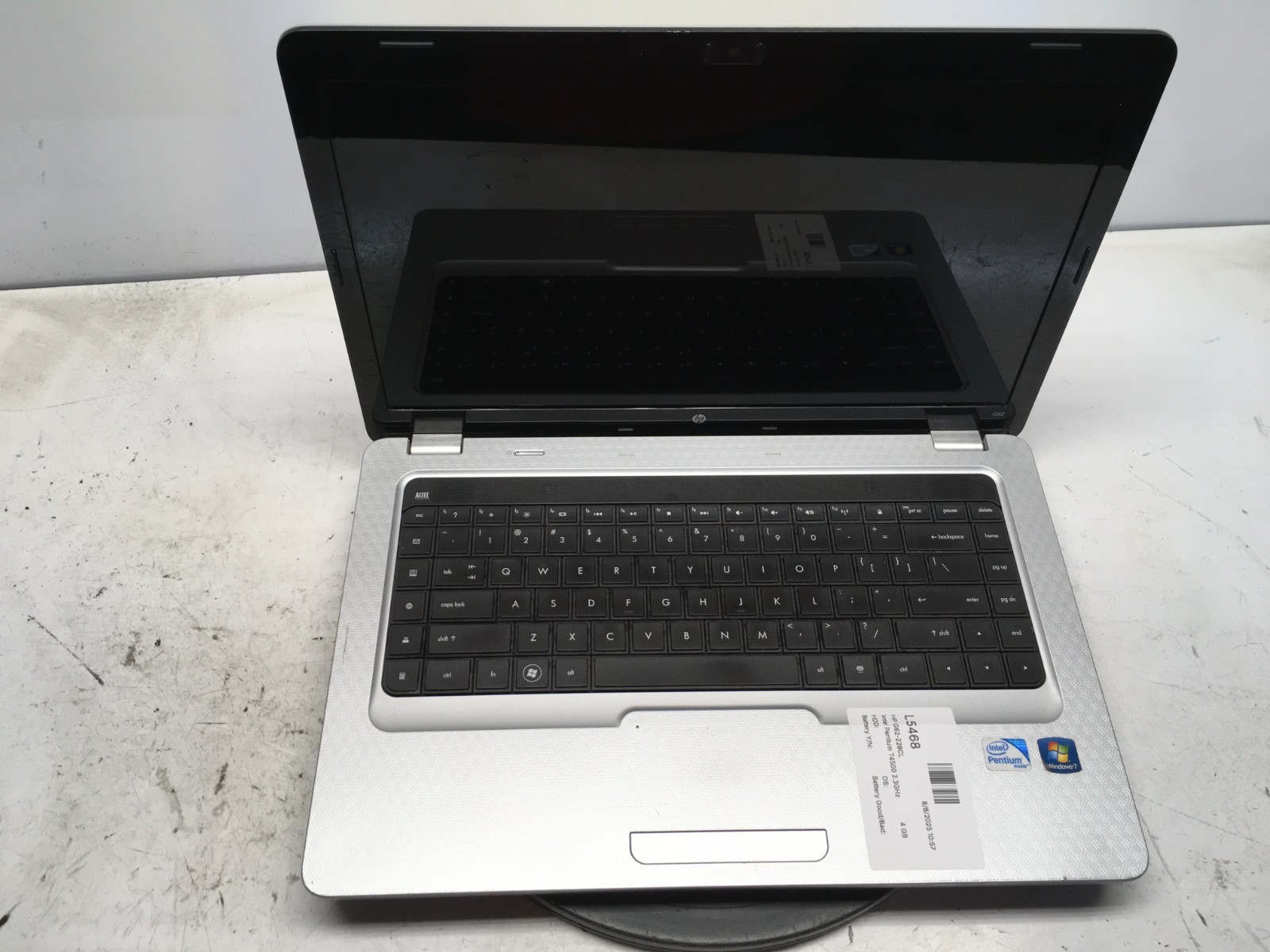HP G62-228CL Intel Pentium T4500 2.3GHz 4 GB NO HDD