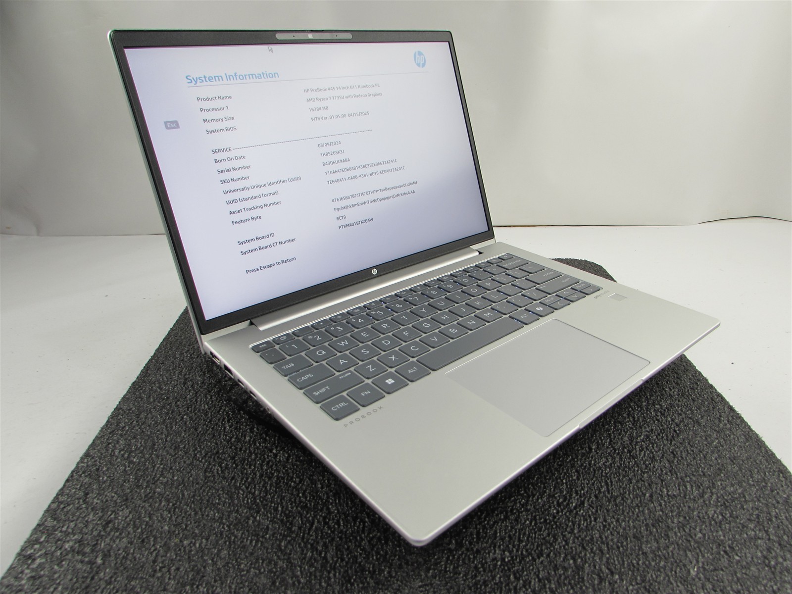 HP PROBOOK 445 (G11) AMD RYZEN 7 7735U 256GB SSD 16GB RAM AMD GPU WIN 11 PRO