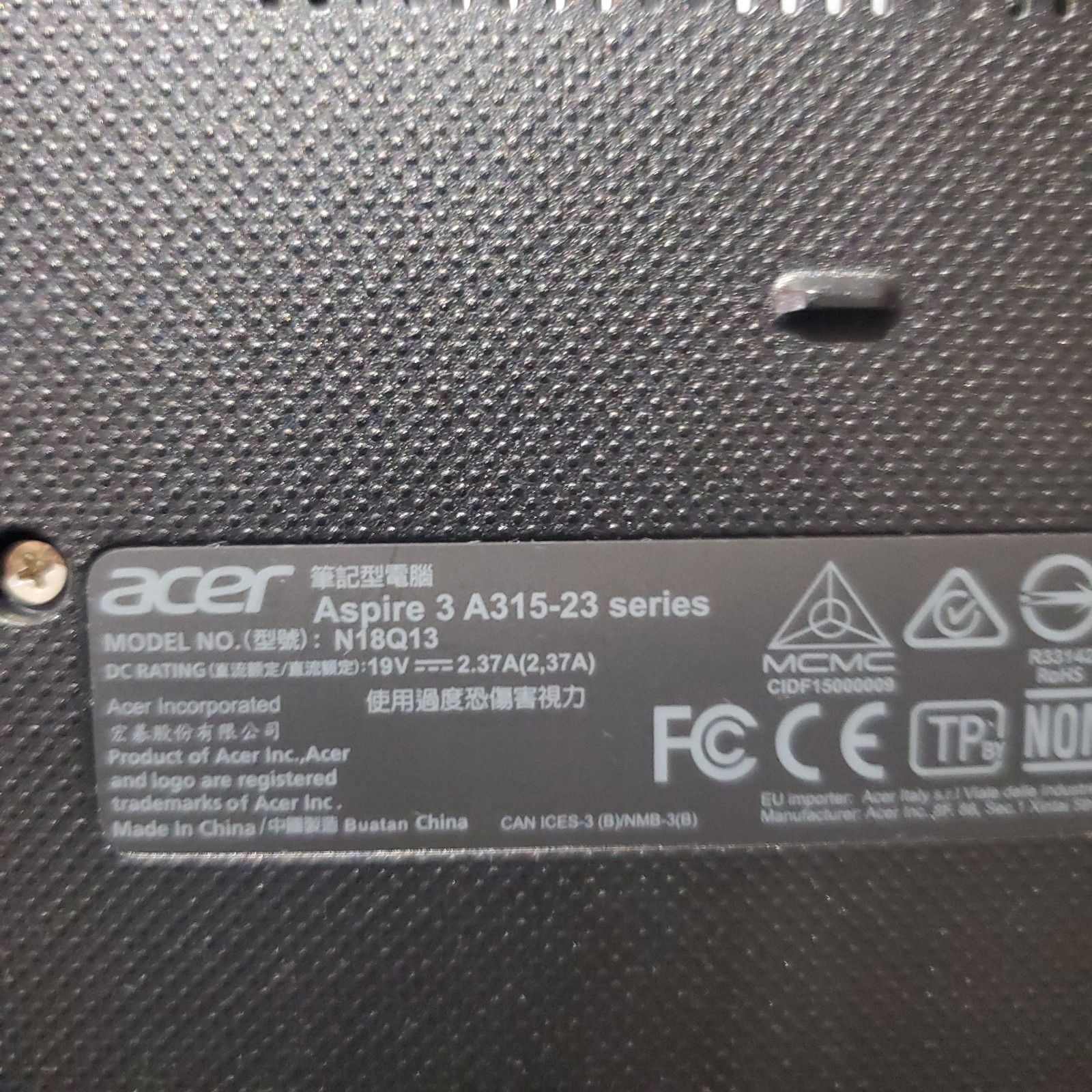 Acer Aspire 3 A315-23 Series 15.6″ (N18Q13) Laptop *FOR PARTS* (Near Mint)