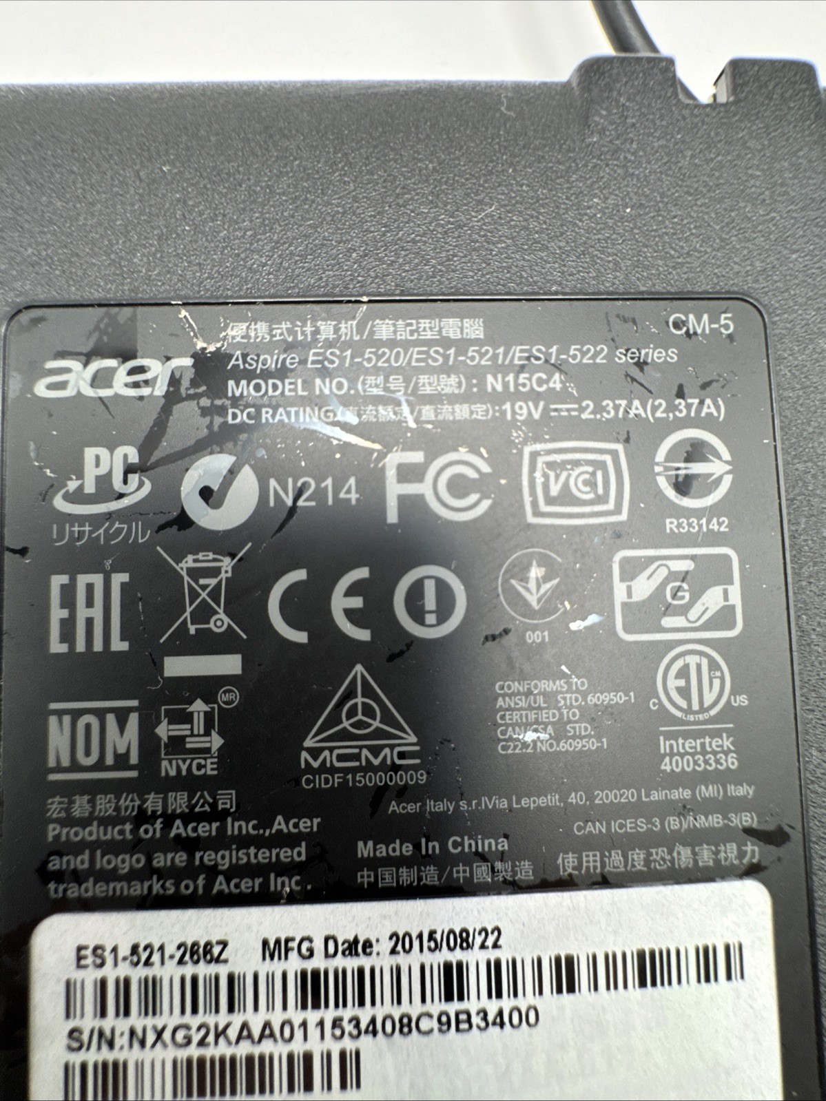 Acer Aspire ES1-521 Laptop AMD E1-6010 4GB RAM Windows – Includes Charger