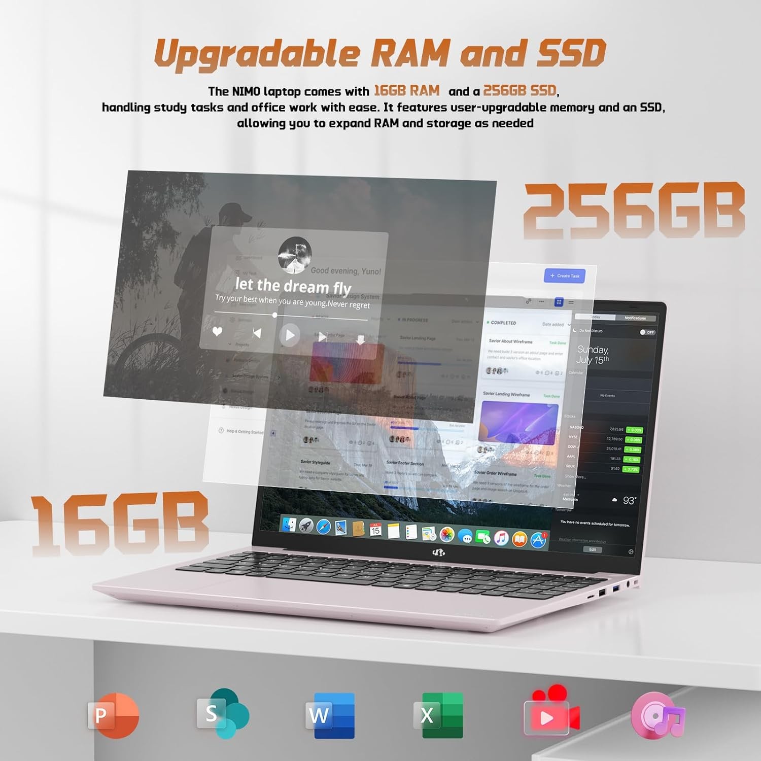 NIMO 15.6″ FHD Laptop 4 Cores Intel Twin Lake 8GB RAM 256GB SSD Student Office