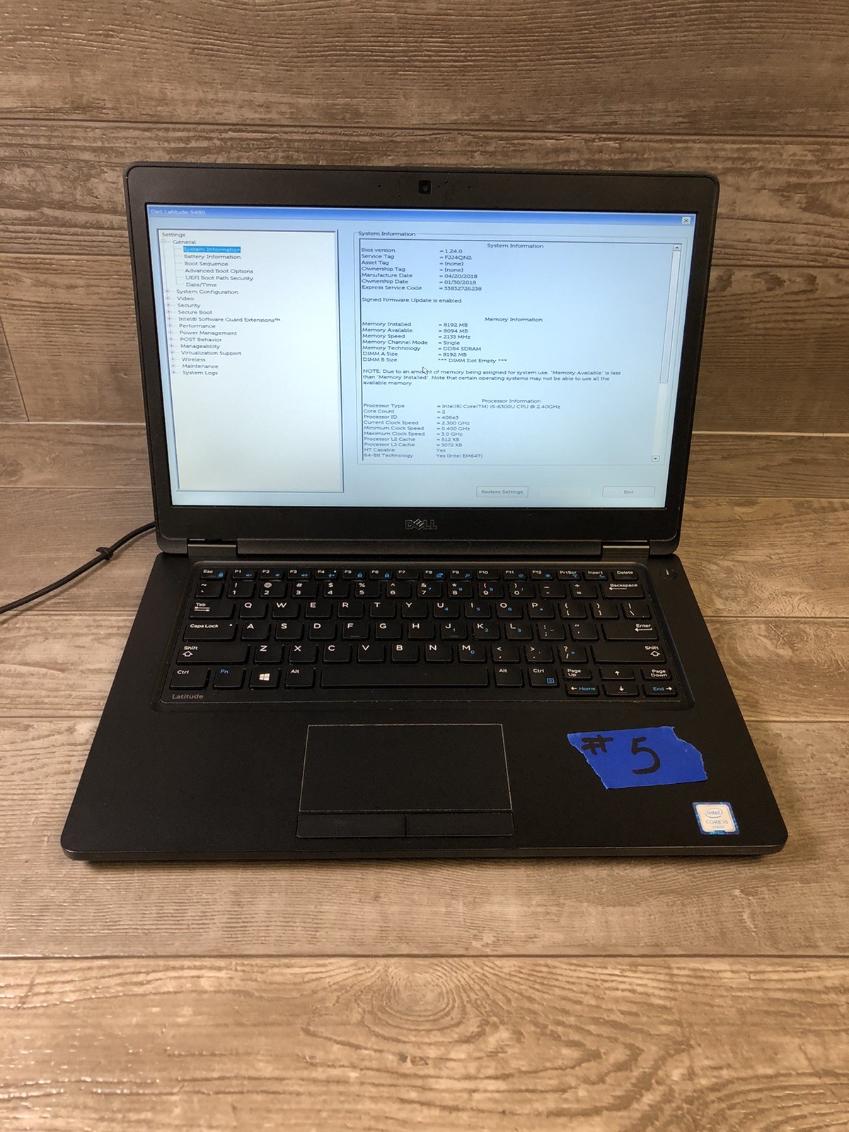 Dell Latitude 5480 14″ Intel Core i5 -6300U 2.40GHz 8GB DDR4 -LOT OF 5 UNLOCKED