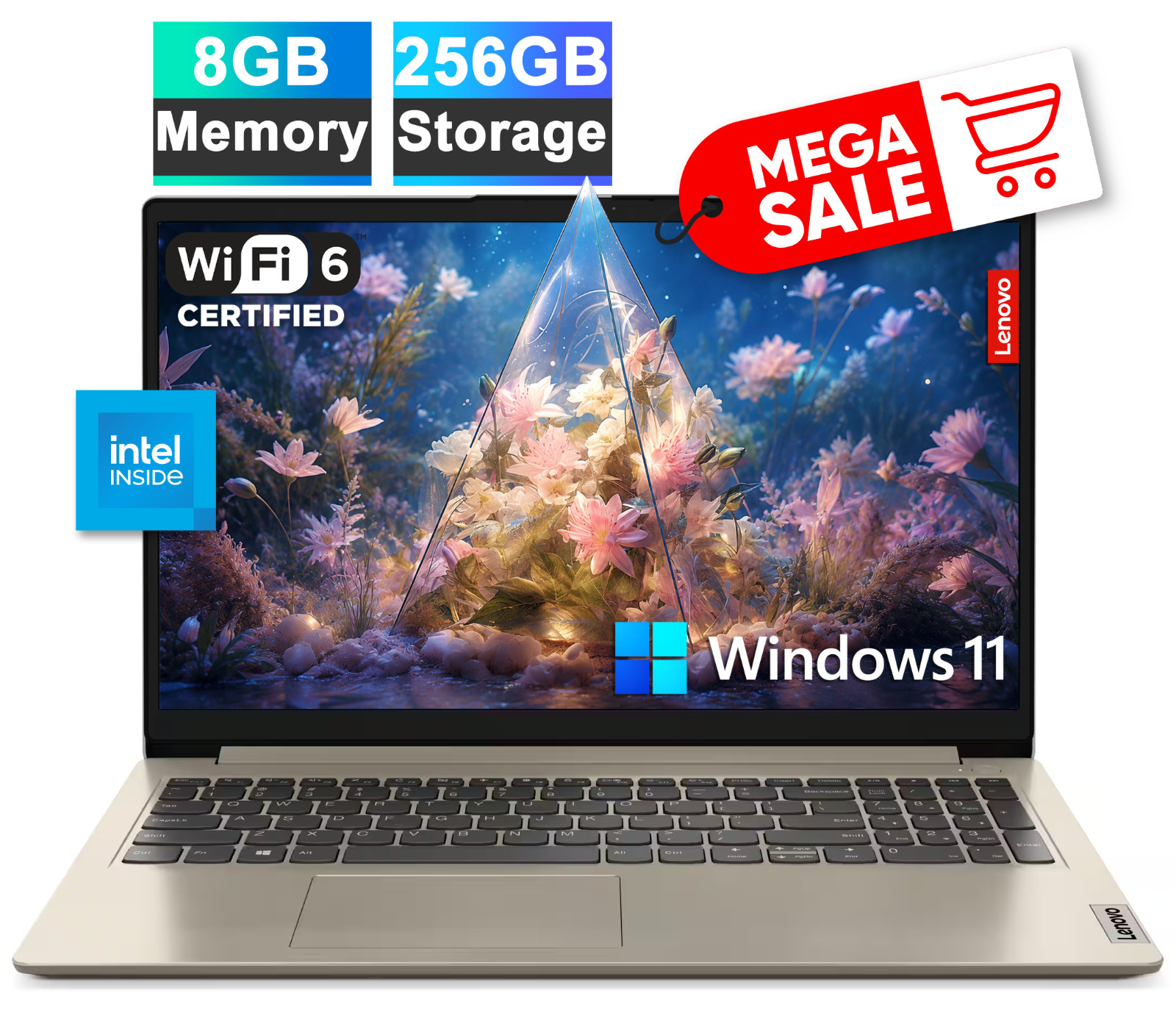 2026 Lenovo IdeaPad Laptop 15.6″ Dual-Core Intel 8GB RAM 256GB Storage, Open Box