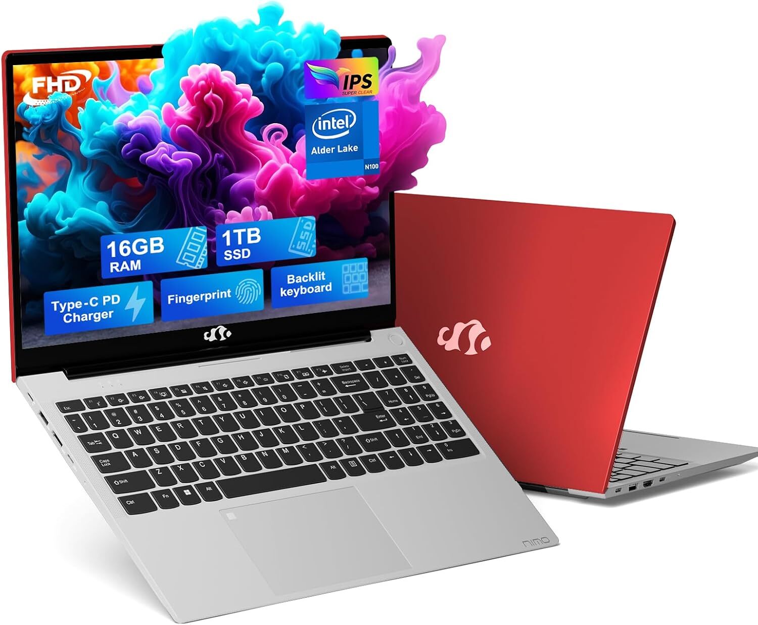NIMO 15.6 FHD IPS Laptop 16GB RAM 1TB SSD Intel Pentium Quad-Core N100 3.4GHz