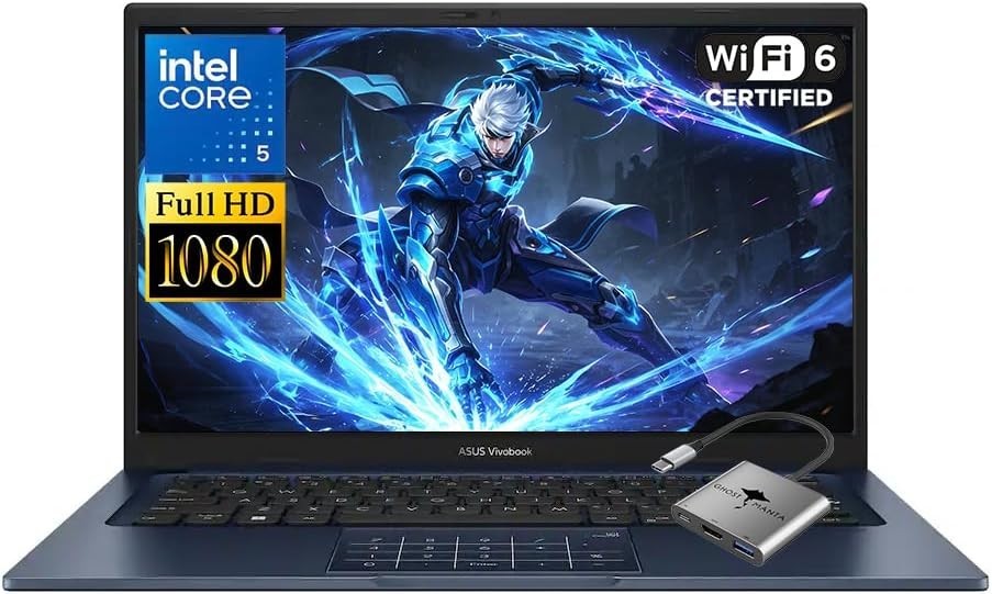 NEW Asus Vivobook AI 2026 14″ Full HD Business laptop, Intel 10-Core 5-120U
