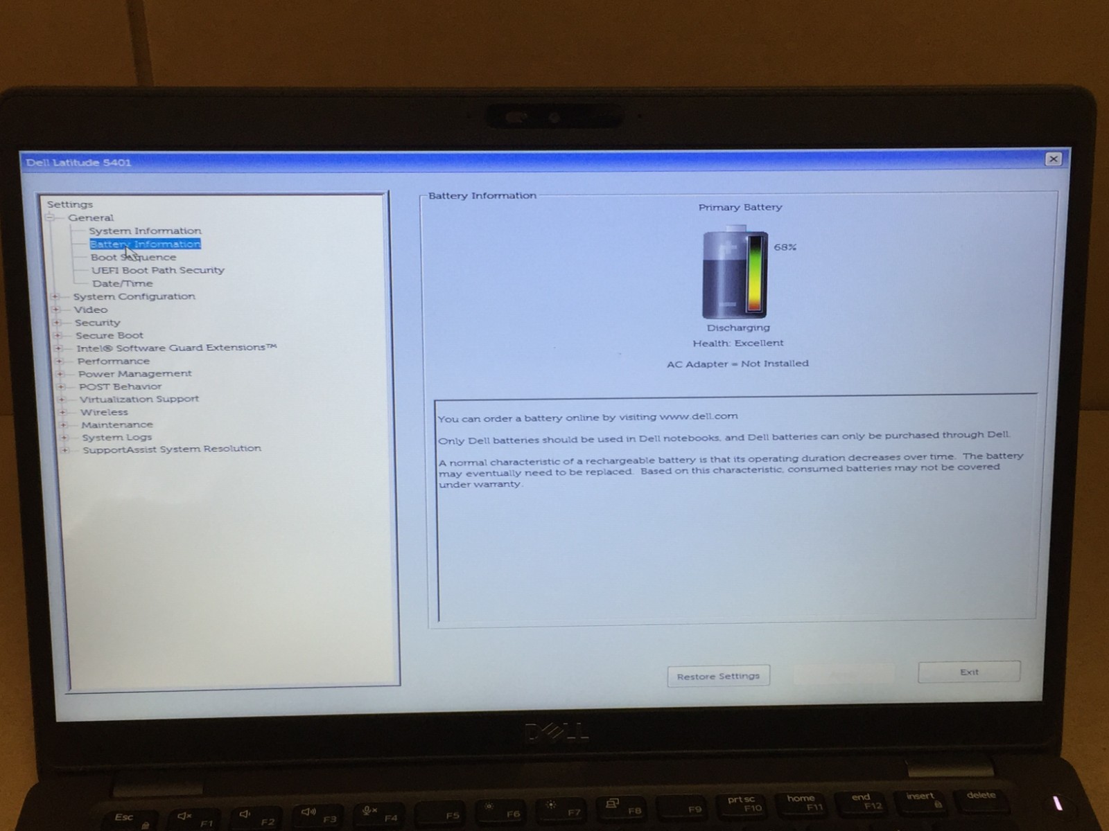 Dell Latitude 5401 14″ Laptop i5-9300H 8GB DDR4 No SSD/AC -READ