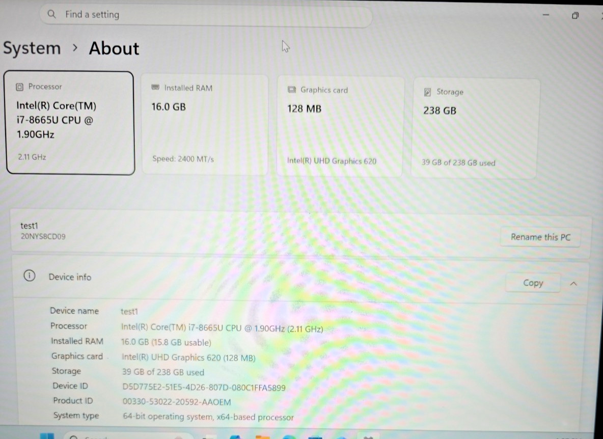 Lenovo ThinkPad T490s 14″ | i7-8665U | 16GB RAM 11 Pro Reconditioned w/Charger