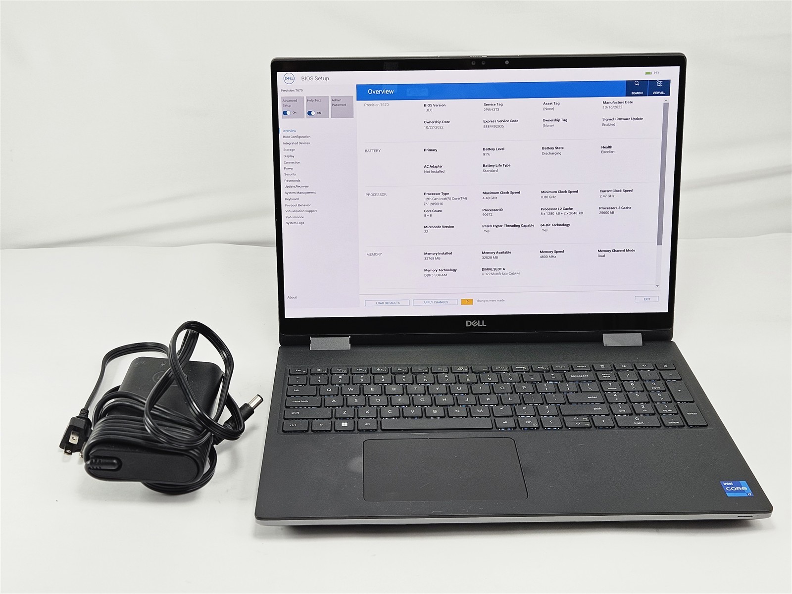 Dell Precision 7670 16″ 32GB RAM 2TB SSD Core i7-12850HX RTX A3000 Laptop