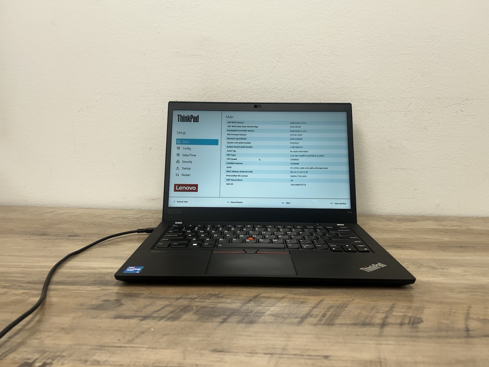 Lenovo ThinkPad T14 Gen 2 | 20W1S39Q00 14″ i5-1145G7 3.0GHz 16GB Ram PARTS ONLY