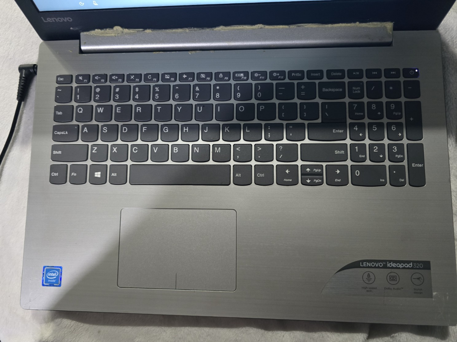 Lenova Idea Pad 320-15 /IAP Laptop Computer SILVER w/ Power Adapter Works READ