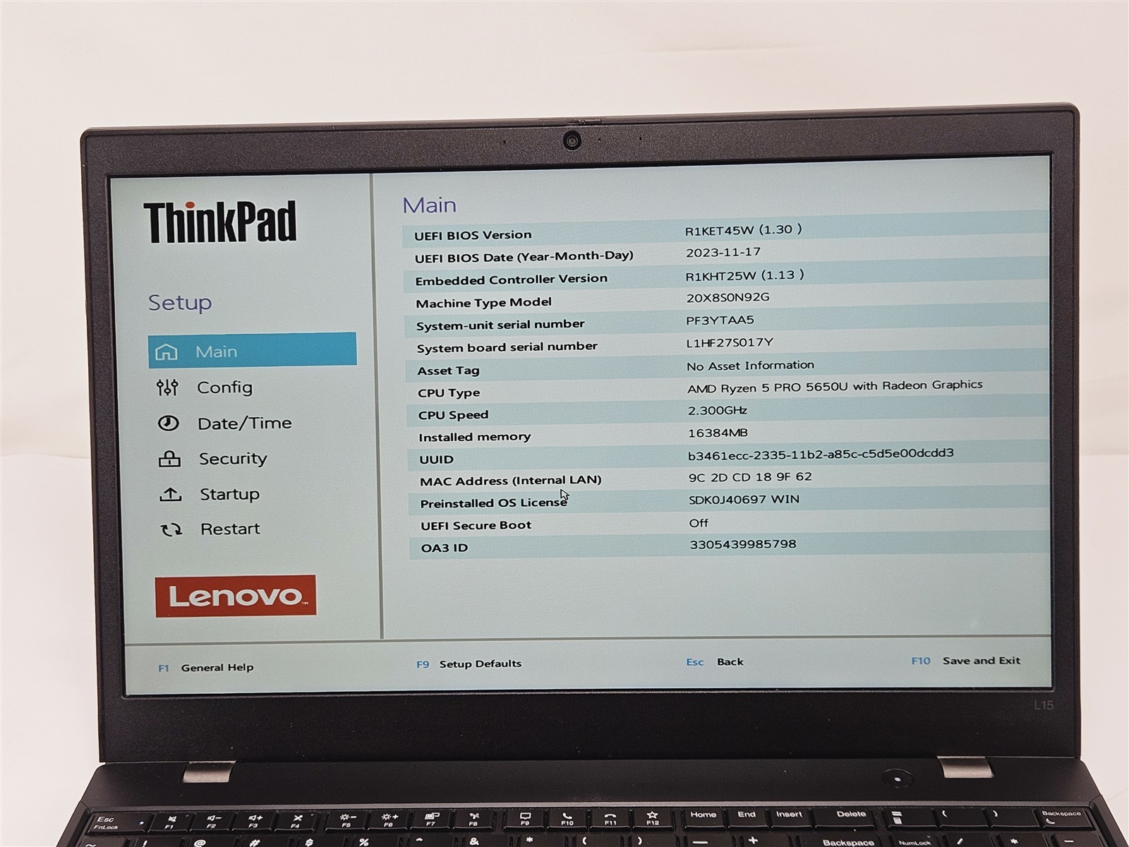 Lenovo 15.6″ ThinkPad L15 Gen 2 Ryzen 5 Pro 5650U 16GB 512GB SSD Notebook Win11