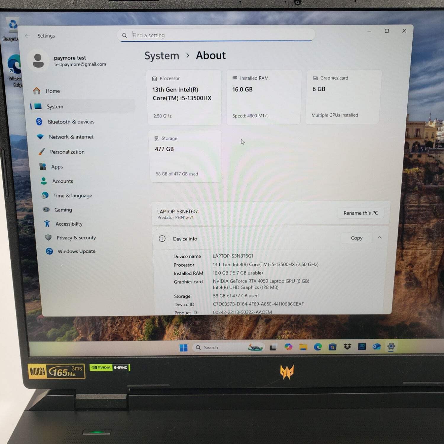 Acer Predator Helios Neo 16 16″ i5-13500HX 2.5GHz 16GB RAM 512GB SSD RTX 4050