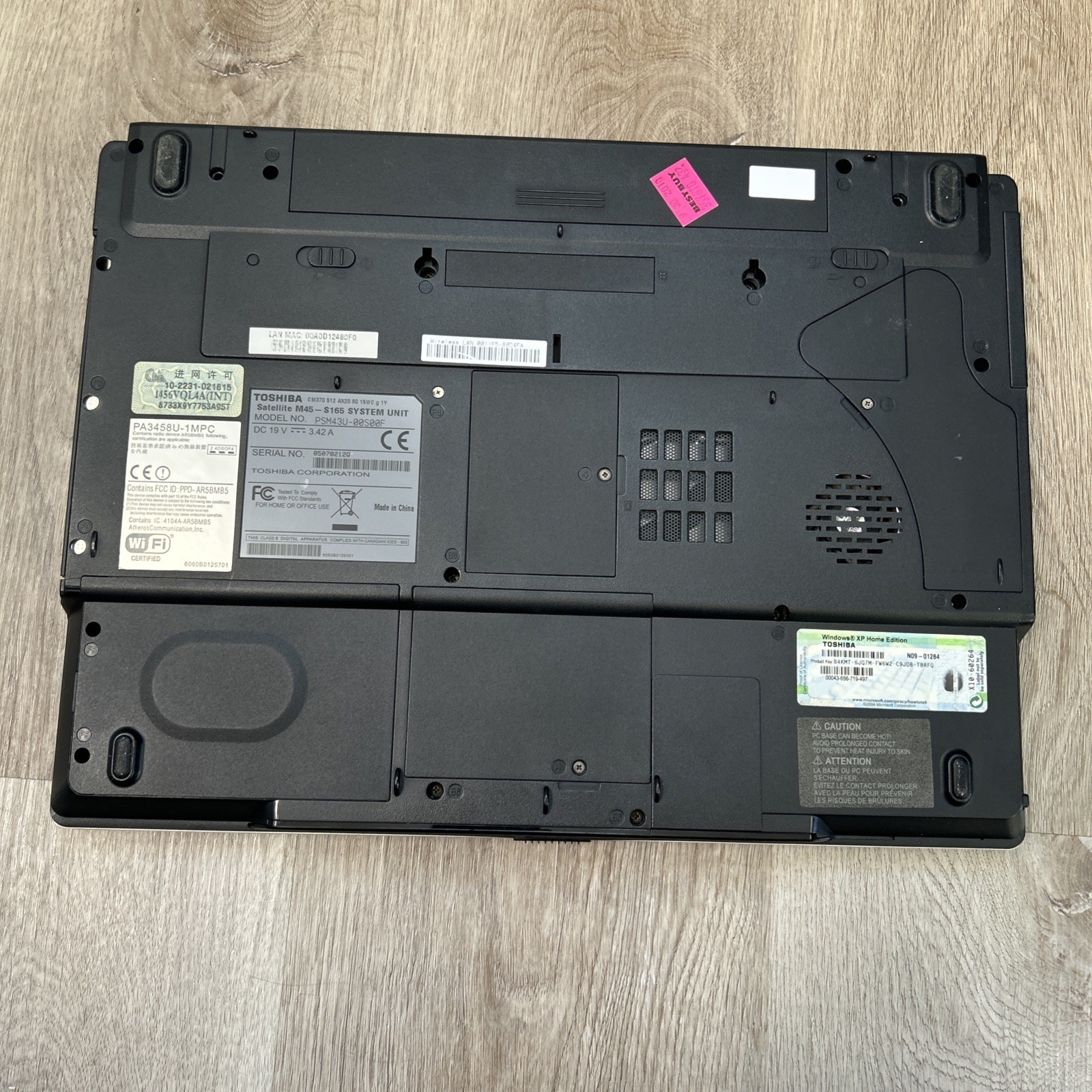 Toshiba Satellite M45-S165 Laptop Intel Centrino 1.5GB RAM 100Gb HDD Works READ