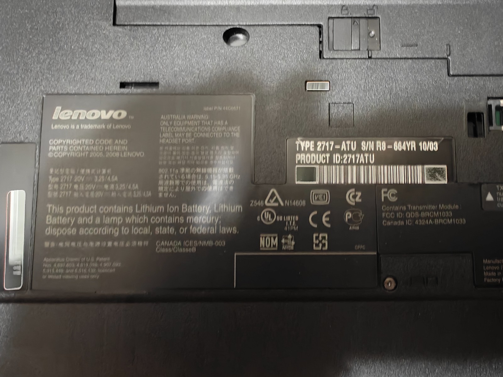Lenovo R500 Widescreen Laptop Intel P8700 CPU, 8GB Ram, 250GB HDD