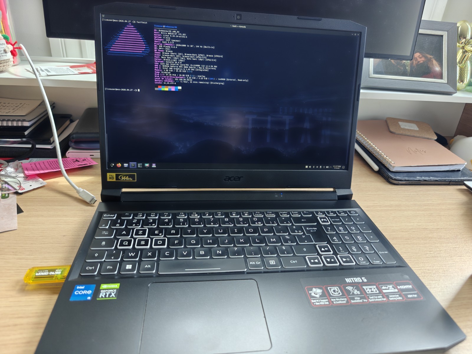 Acer Nitro AN515-57 Laptop, RTX 3060, i5-11400H, 16GB RAM, 256GB NVMe