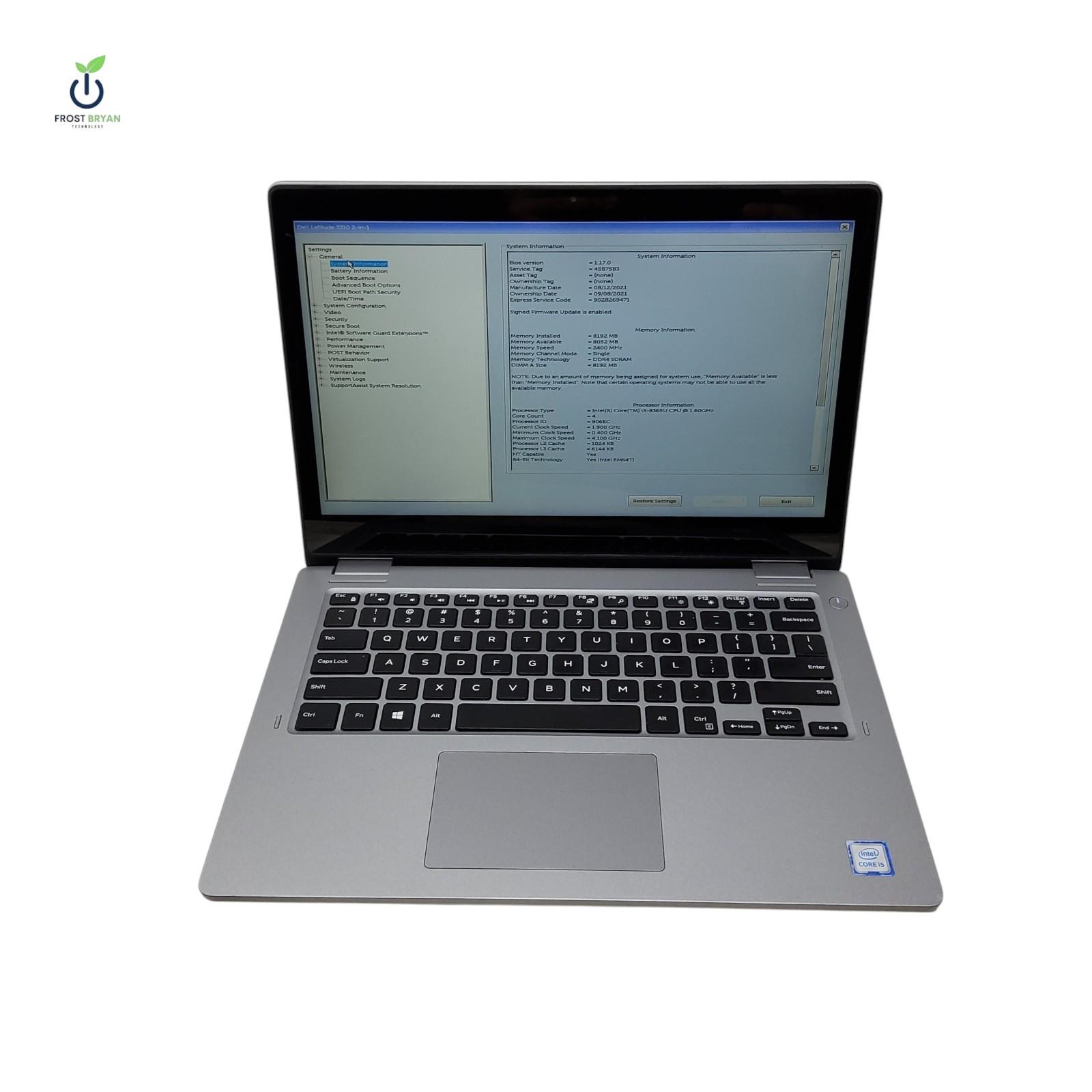 DELL Latitude 3310 2N1 Laptop i5-8365U@1.60GHz 8GB 256GB No OS Grade C [READ]