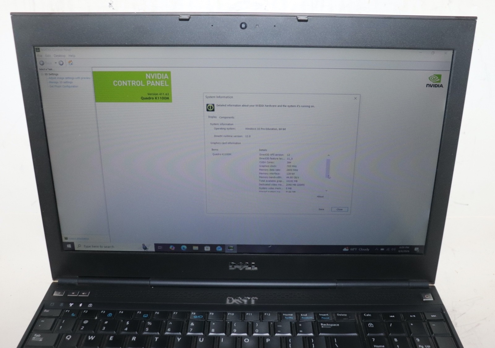 Dell Precision M4800 Intel i7 core @2.50GHz|16GBRAM|512GBSSD|WIN10|Nvidia|Webcam
