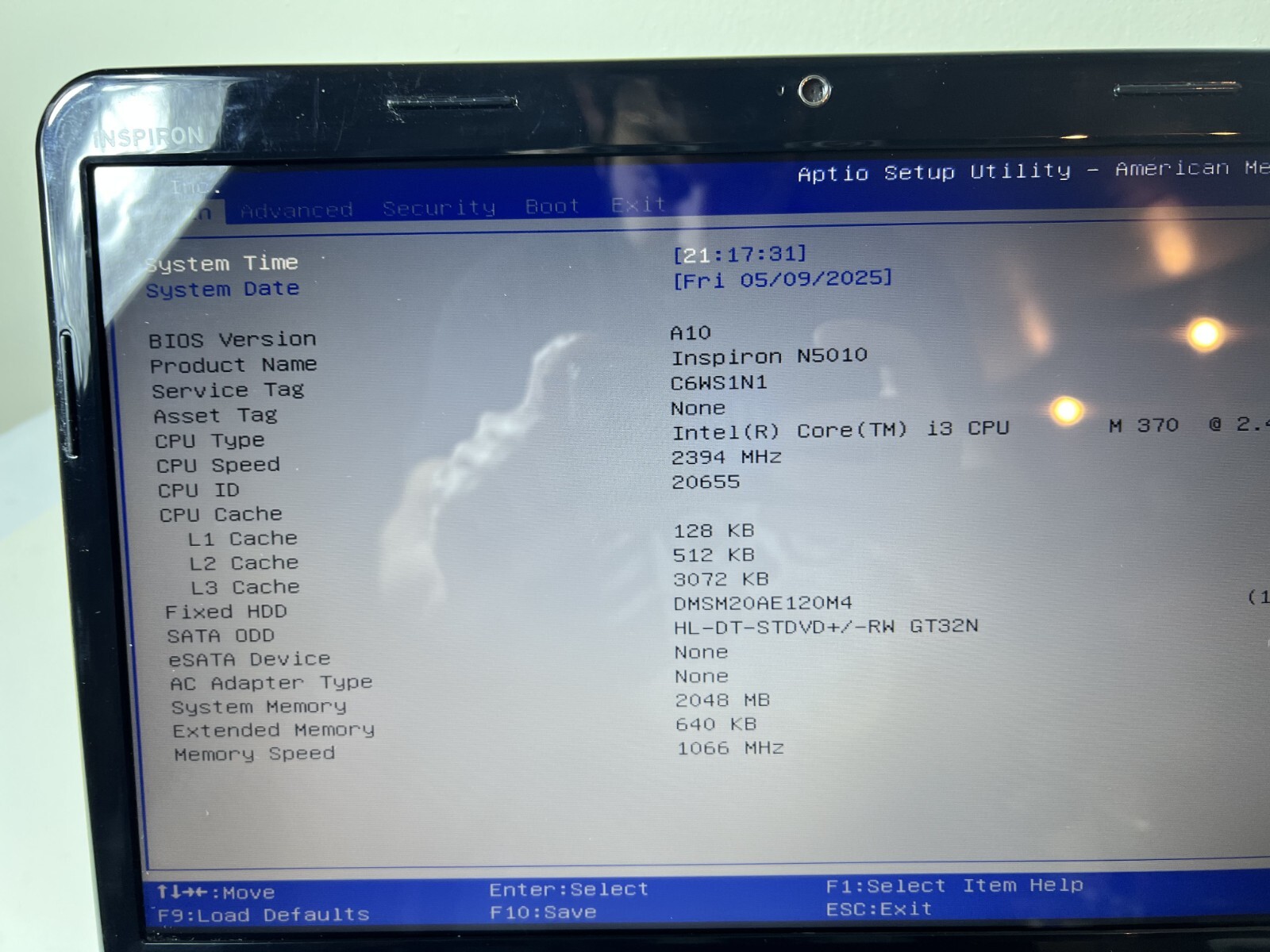 Dell Inspiron N5010 15.6″ Intel Core i3 m370 @ 2.40 GHz 2GB DDR3 128GB SSD As-Is