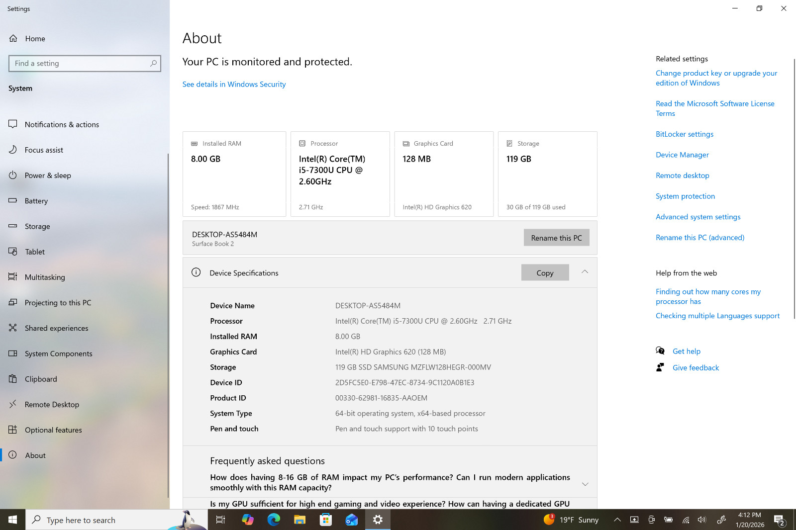 Microsoft Surface Book 2 13.5″ Laptop Core i5-7300U CPU w/ Retail Box & Charger