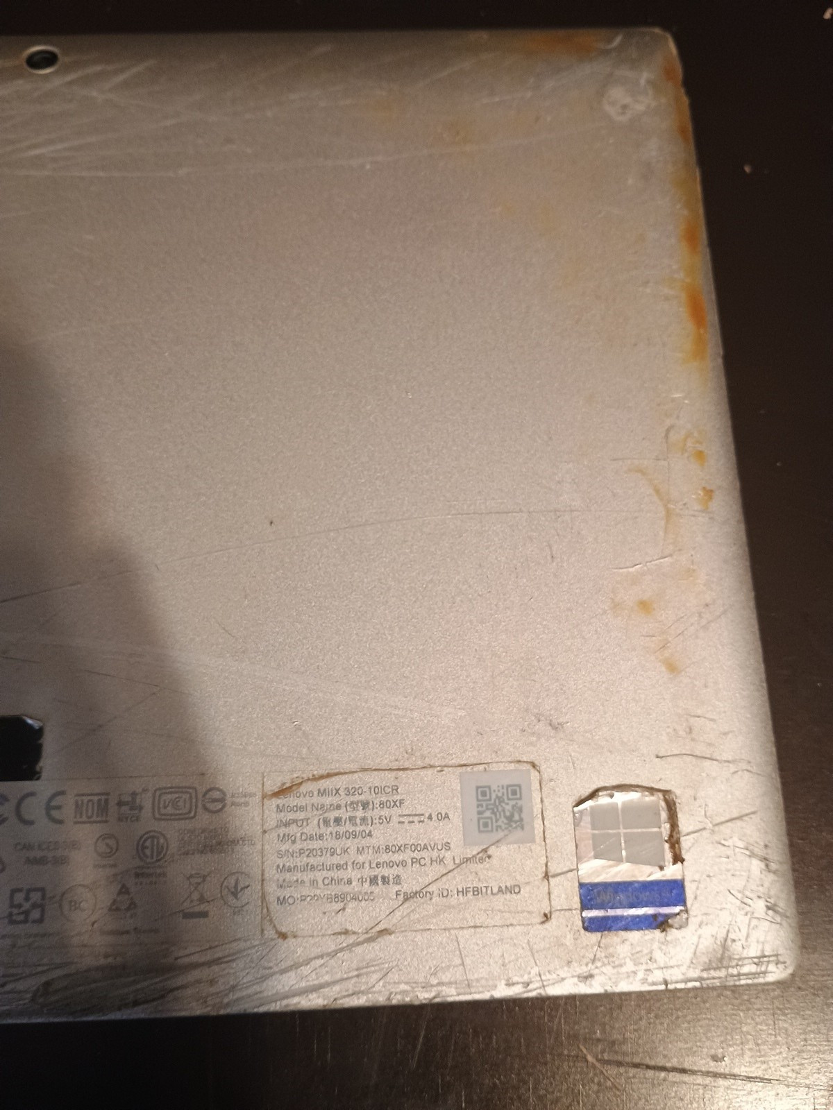 lenovo miix 320-10icr For Repair Only *AS IS*