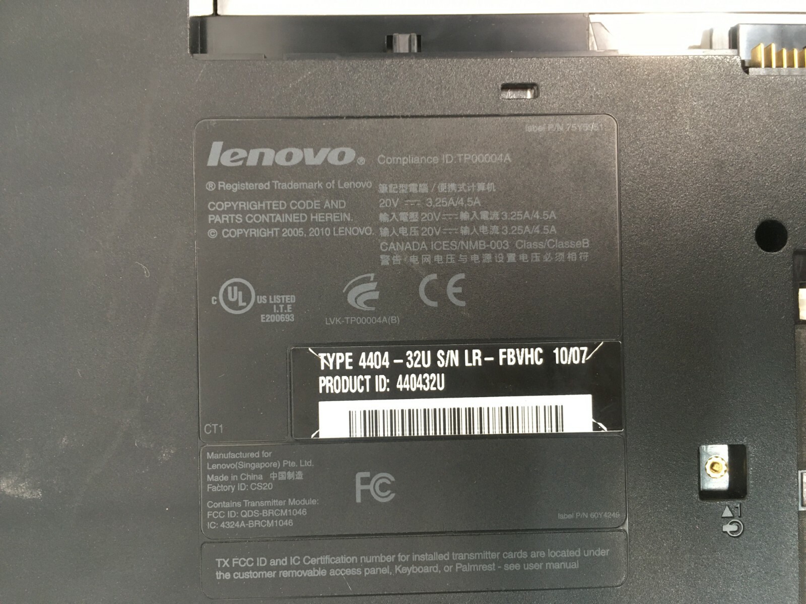 Lenovo ThinkPad L412 Core i3 Laptop For Parts Boots No Keyboard/HDD/DVD/Batt JR